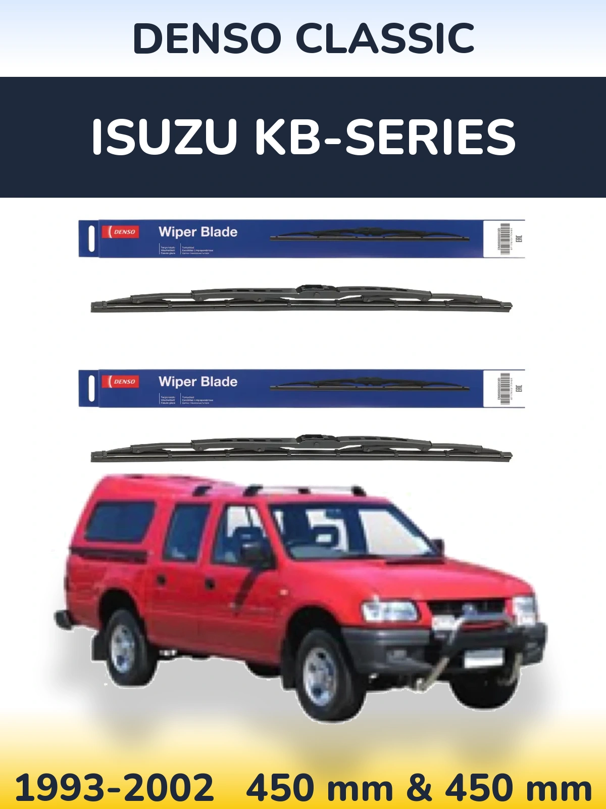 Комплект передніх щіток Denso Classic 450 & 450 мм для Isuzu KB-Series 1993-2002