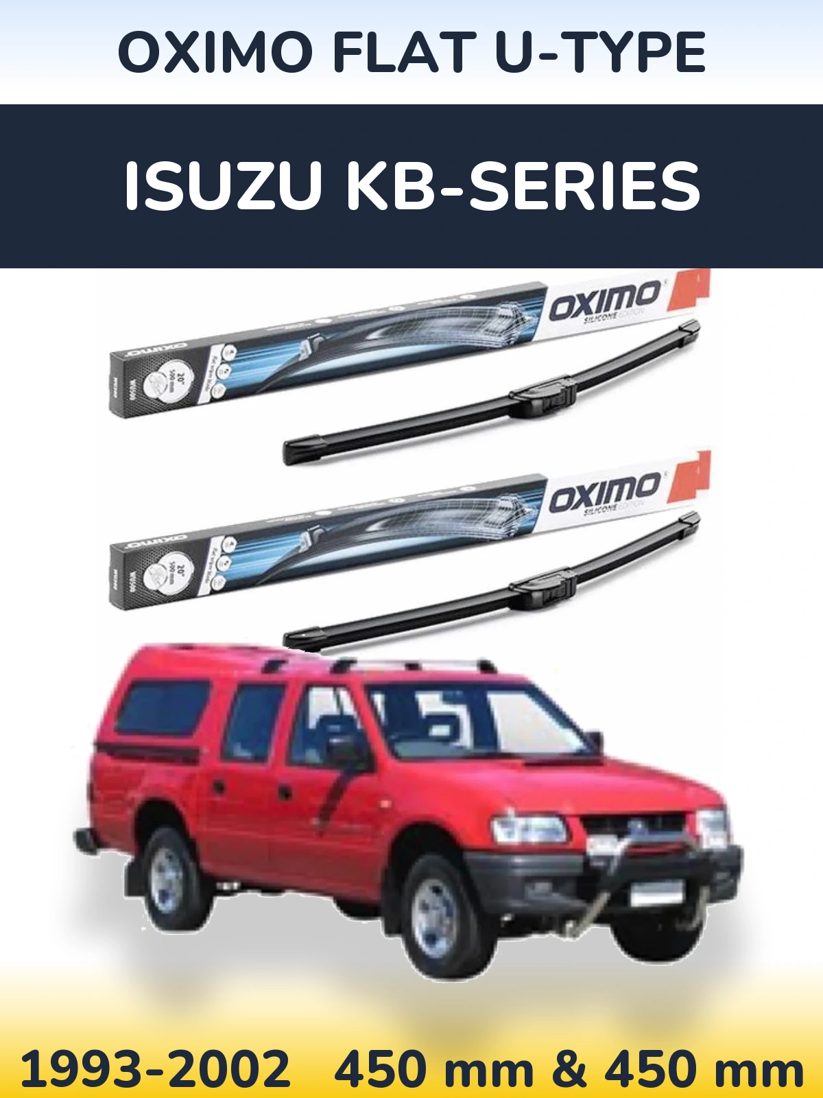 Комплект передних дворников Oximo Flat U-type 450 & 450 мм для Isuzu KB-Series 1993-2002