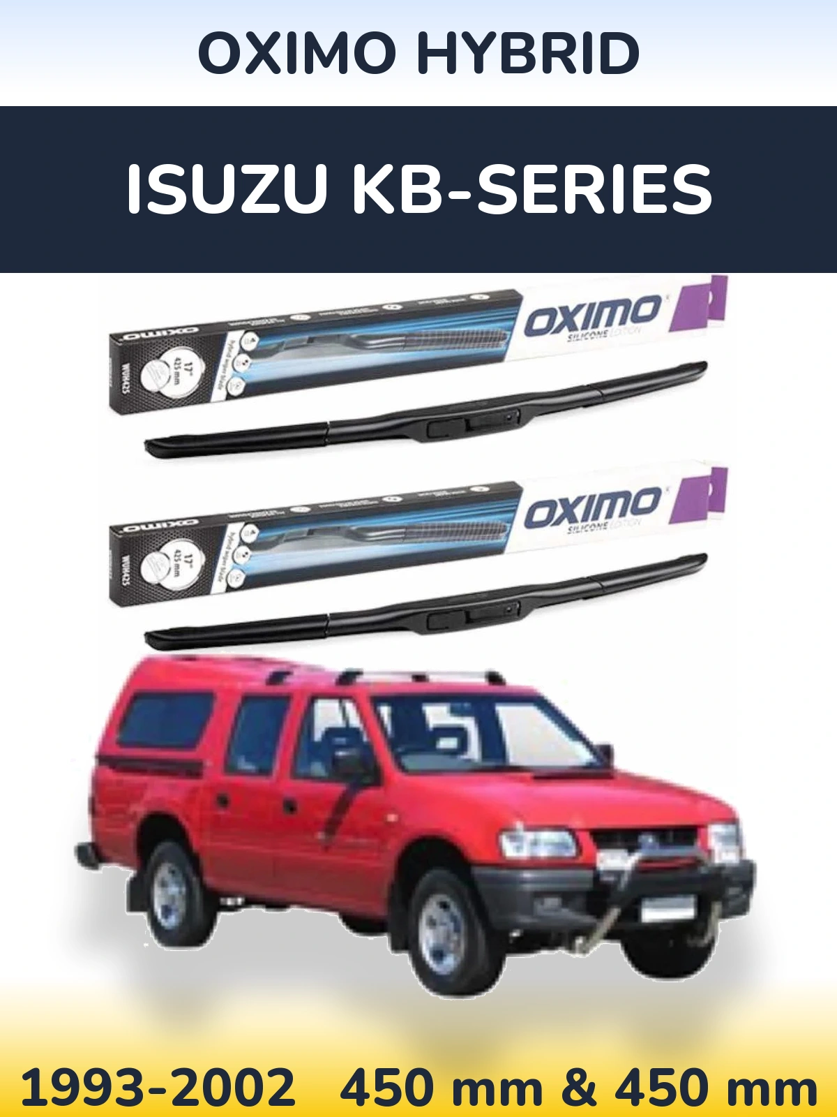 Komplet przednich wycieraczek Oximo Hybrid 450 & 450 mm do Isuzu KB-Series 1993-2002