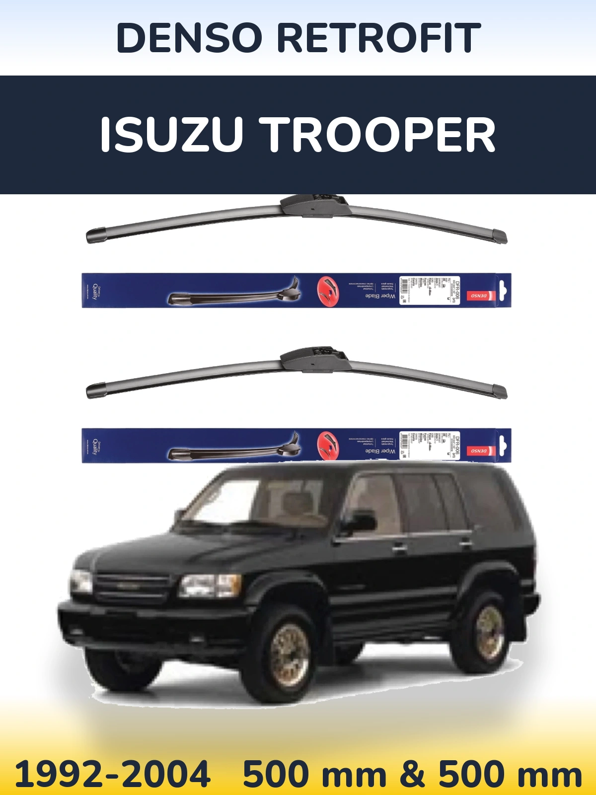 Комплект передних дворников Denso Retrofit 500 & 500 мм для Isuzu Trooper 1992-2004