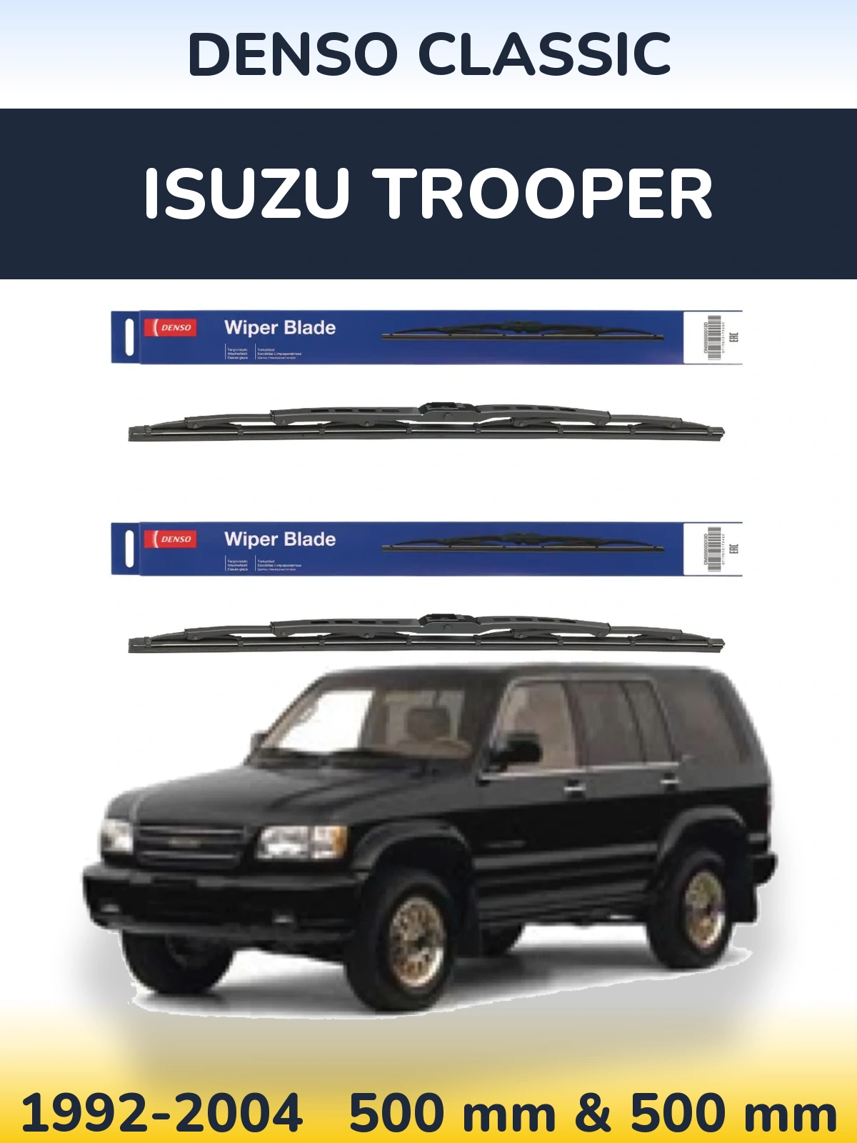 Комплект передних дворников Denso Classic 500 & 500 мм для Isuzu Trooper 1992-2004