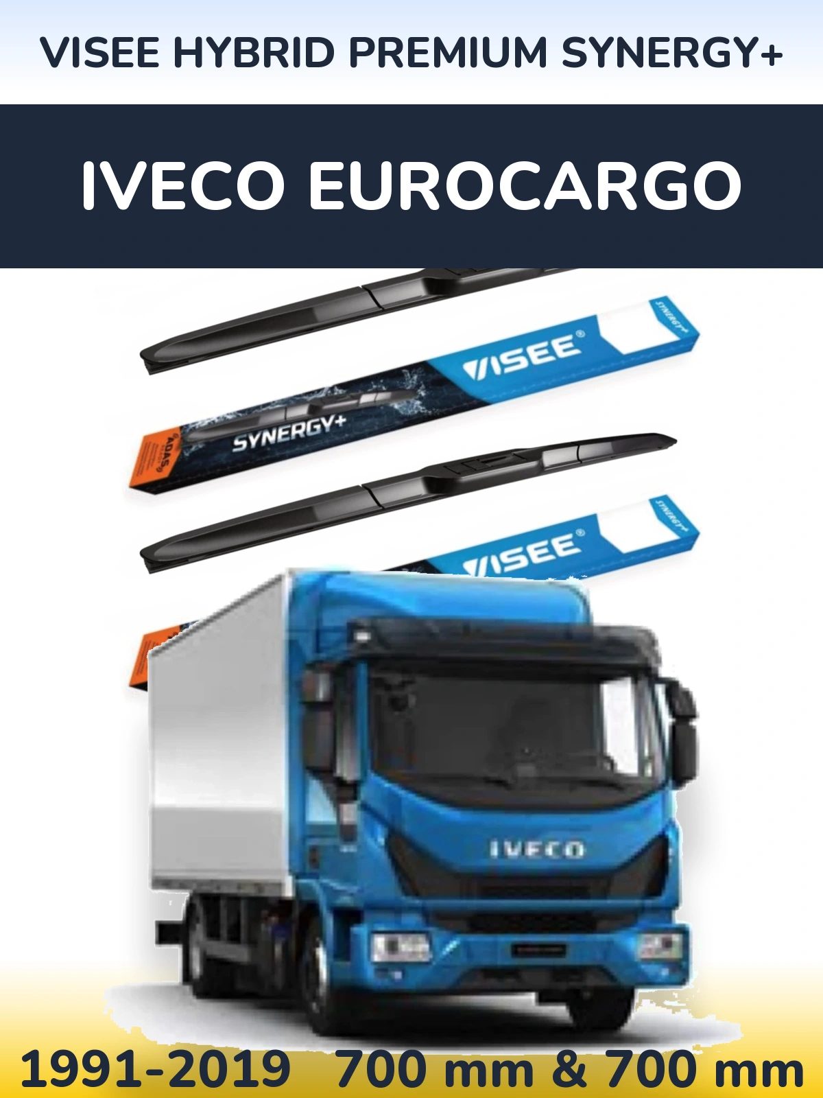 Комплект передних дворников VISEE HYBRID PREMIUM SYNERGY+ 700 & 700 мм для Iveco EuroCargo 1991-2019