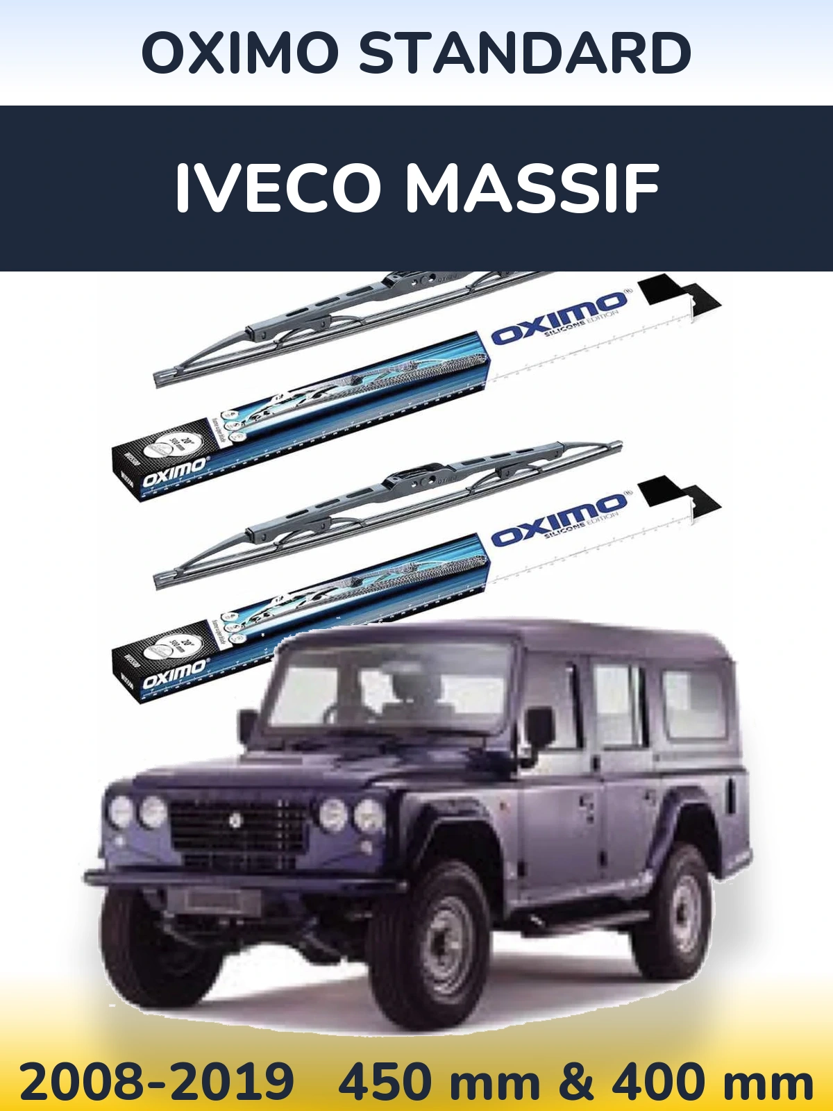 Комплект передніх щіток Oximo Standard 450 & 400 мм для Iveco Massif 2008-2019