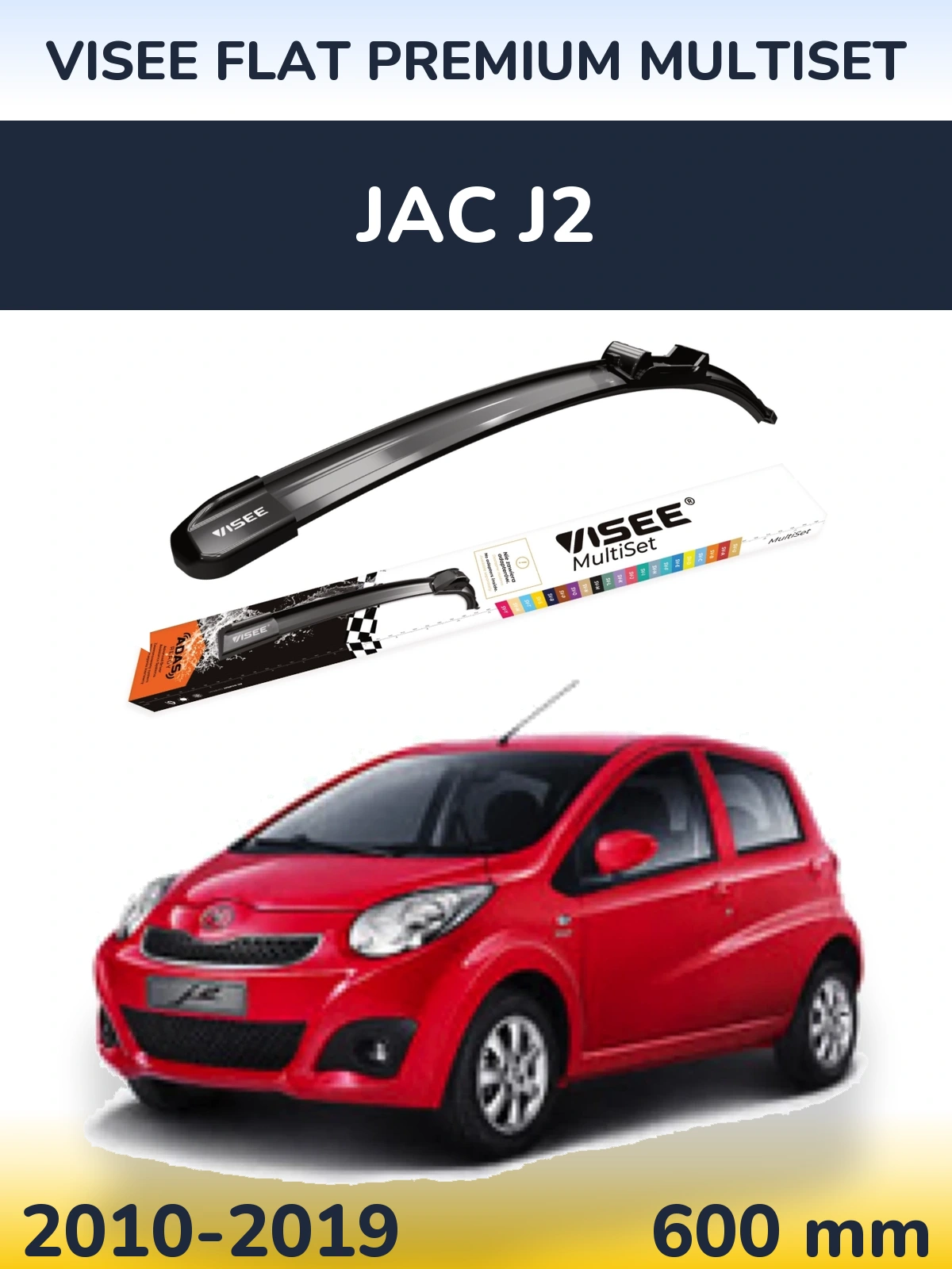 Przednia wycieraczka VISEE FLAT PREMIUM MultiSet 600 mm do JAC J2 2010-2019