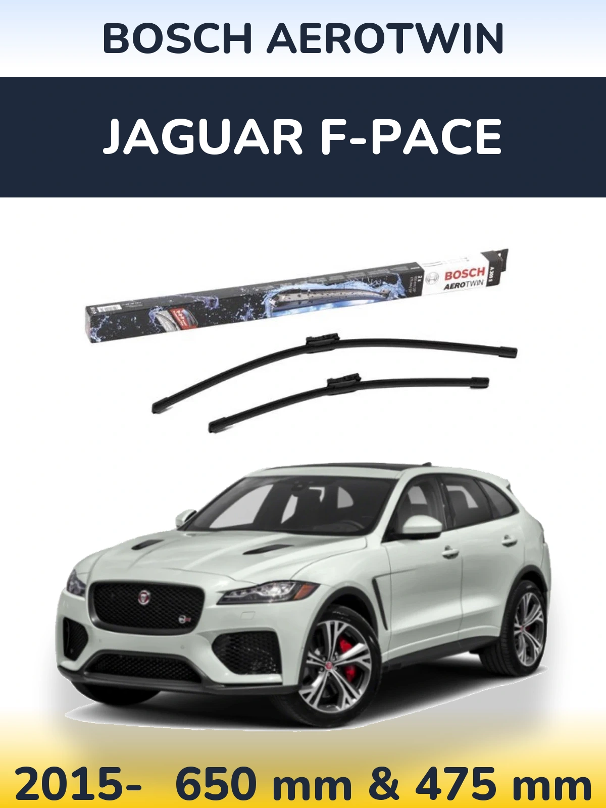 Komplet przednich wycieraczek BOSCH AeroTwin 650 & 475 mm do Jaguar F-Pace 2015-2026