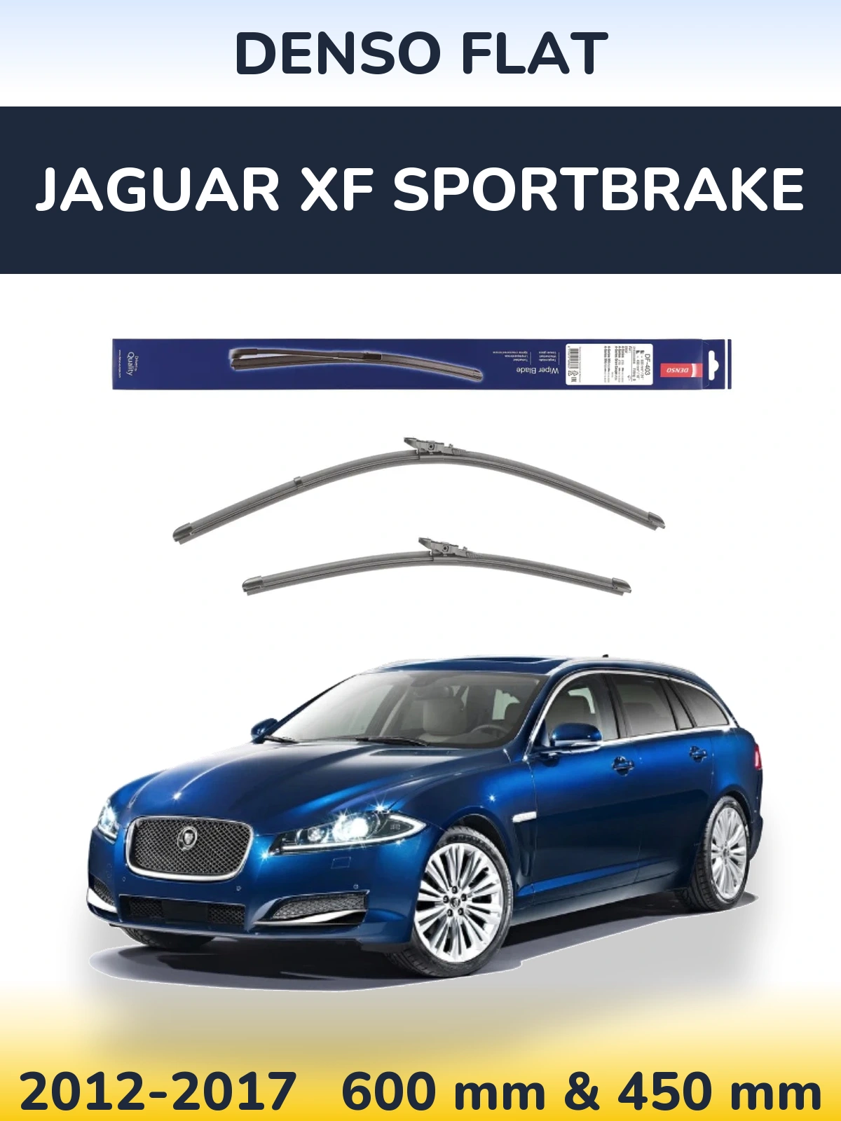 Комплект передних дворников Denso Flat 600 & 450 мм для Jaguar XF Sportbrake 2012-2017