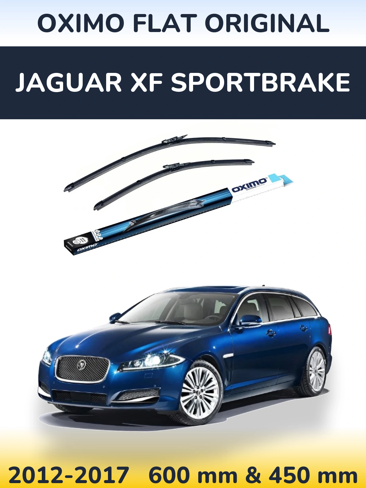 Комплект передних дворников Oximo Flat Original 600 & 450 мм для Jaguar XF Sportbrake 2012-2017