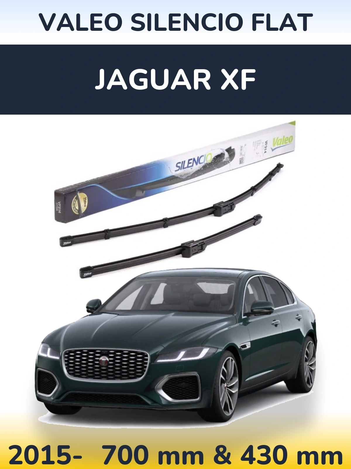 Комплект передних дворников Valeo Silencio Flat 680 & 430 мм для Jaguar XF 2015-2026