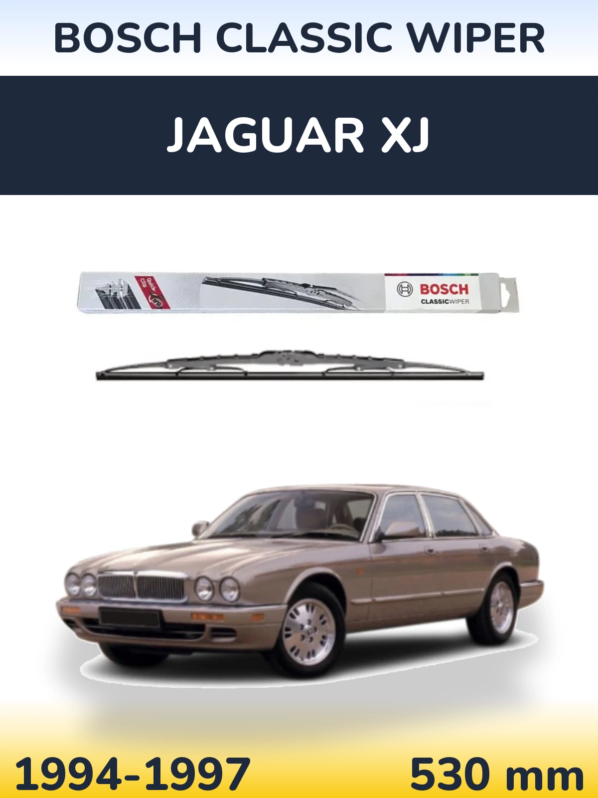 Front wiper blade BOSCH Classic Wiper 530 mm for Jaguar XJ 1994-1997