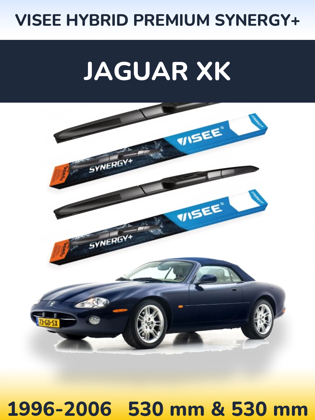 Комплект передніх щіток VISEE HYBRID PREMIUM SYNERGY+ 530 & 530 мм для Jaguar XK 1996-2006