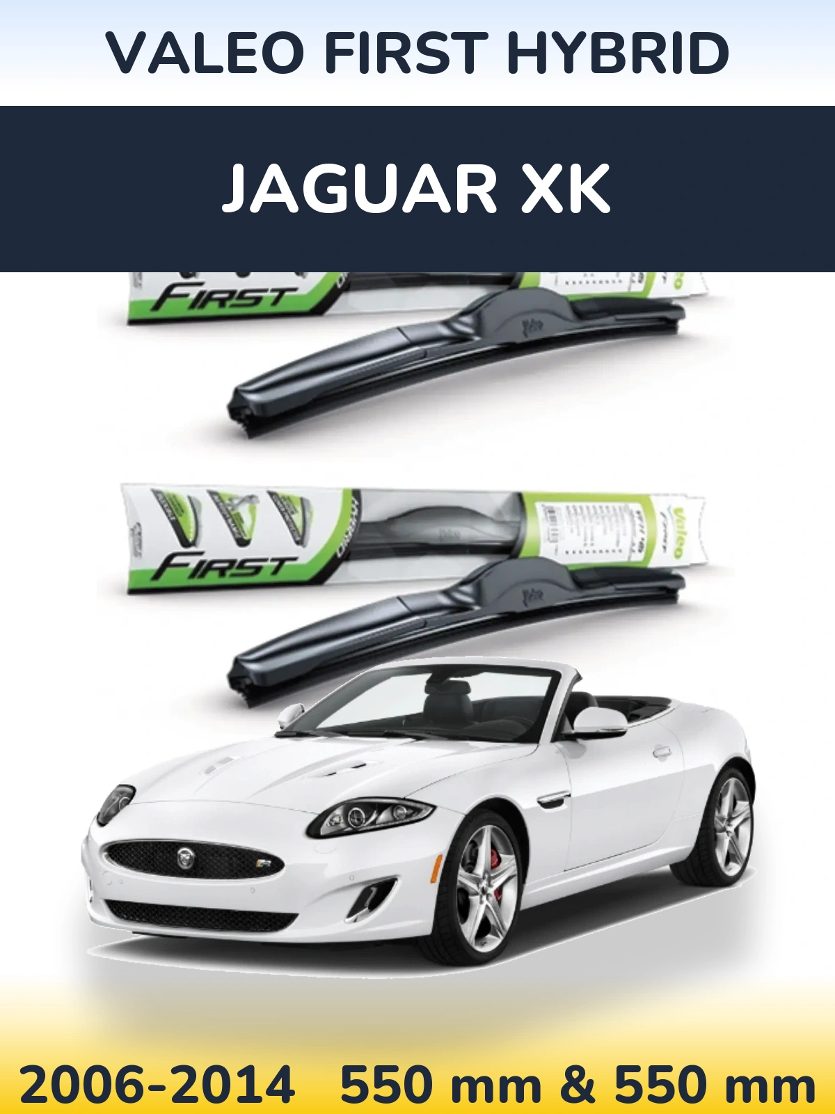 Комплект передних дворников Valeo First Hybrid 550 & 550 мм для Jaguar XK 2006-2014
