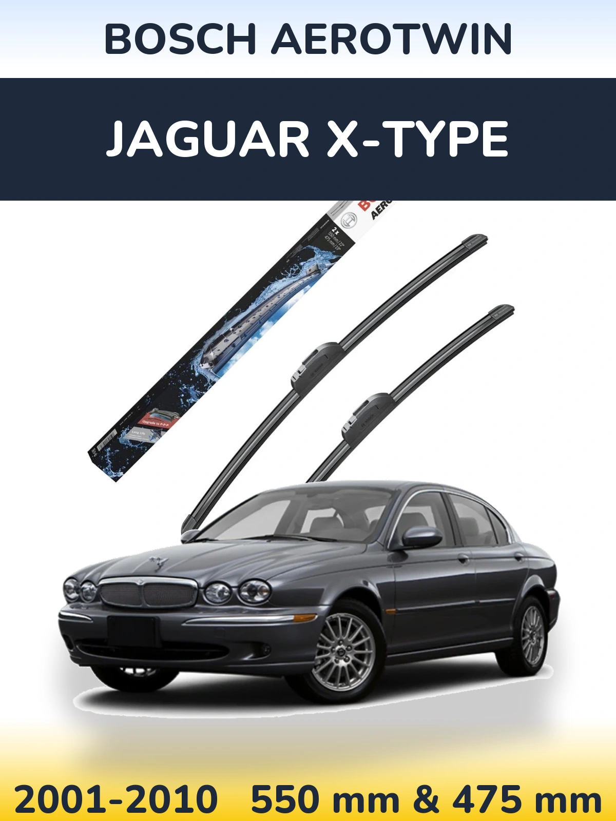 Komplet przednich wycieraczek BOSCH AeroTwin 550 & 475 mm do Jaguar X-Type 2001-2010