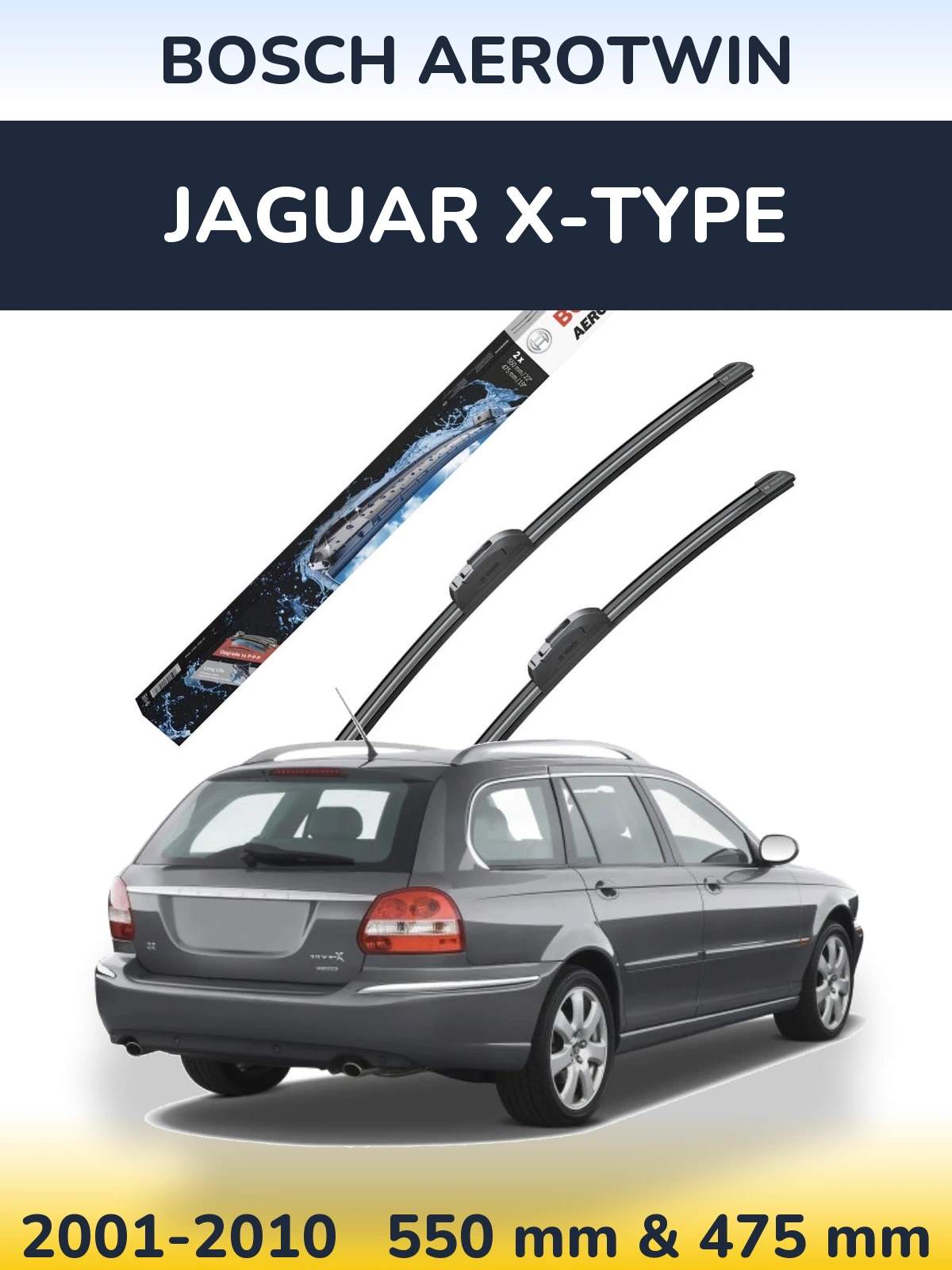 Комплект передних дворников BOSCH AeroTwin 550 & 475 мм для Jaguar X-Типe 2001-2010