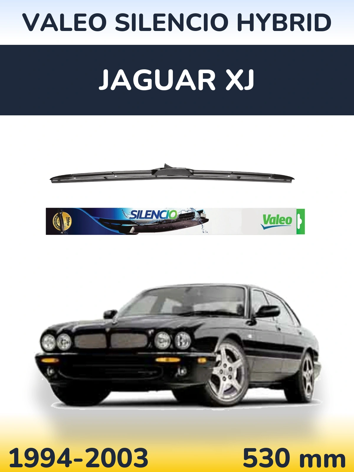 Front wiper blade Valeo Silencio Hybrid 530 mm for Jaguar XJ 1994-2003