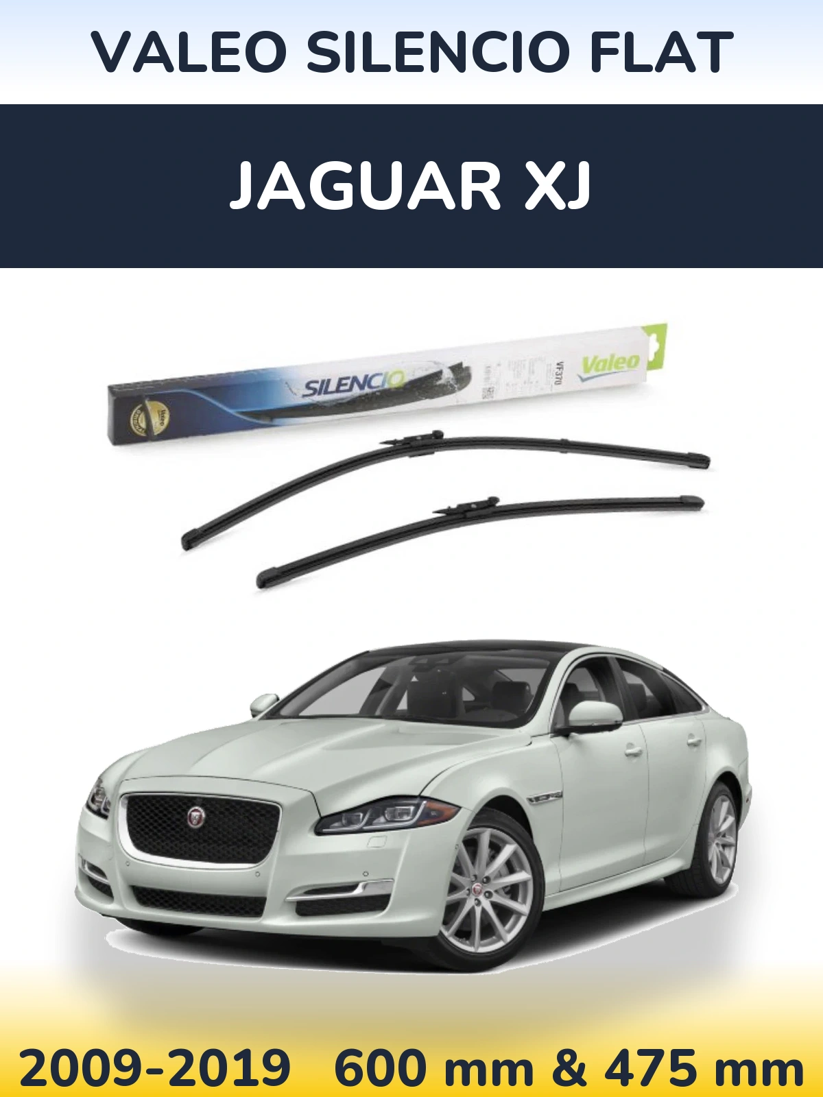 Комплект передних дворников Valeo Silencio Flat 600 & 475 мм для Jaguar XJ 2009-2019