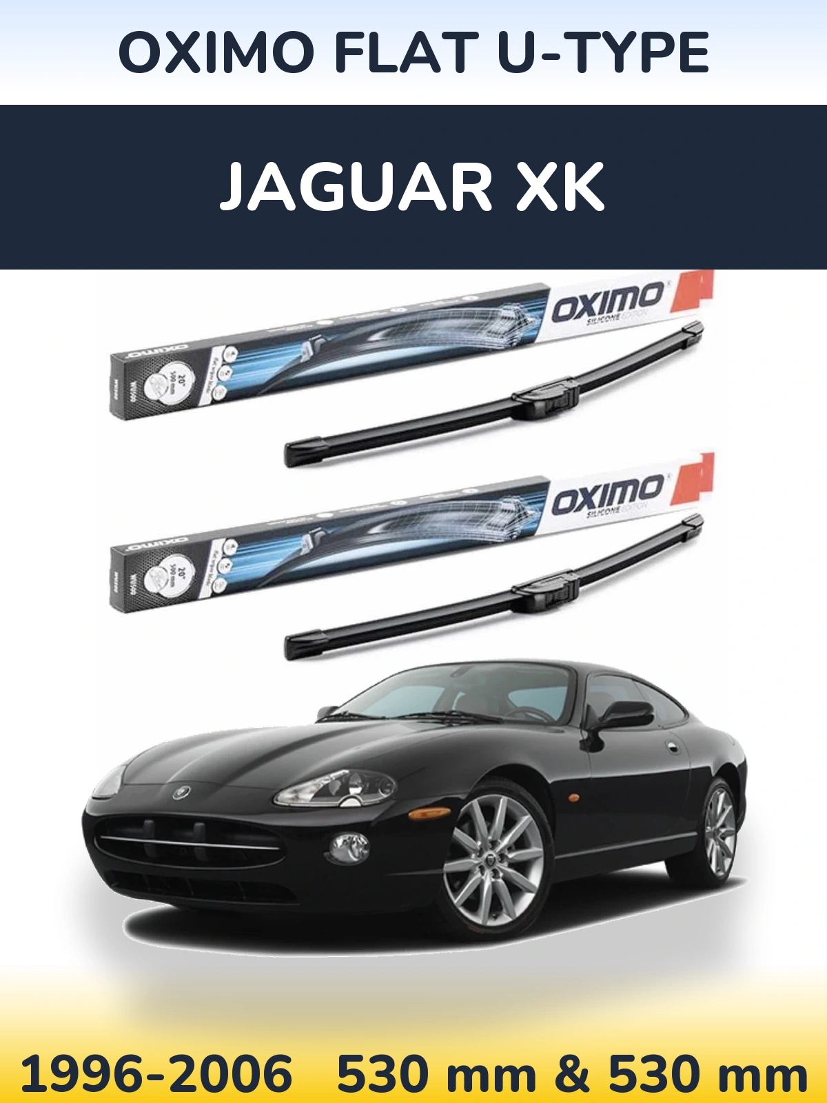 Komplet przednich wycieraczek Oximo Flat U-type 530 & 530 mm do Jaguar XK 1996-2006