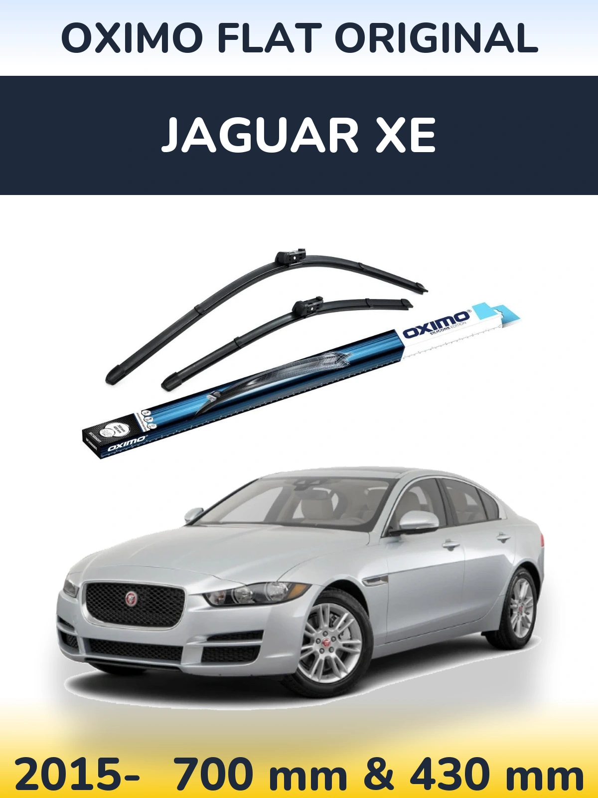 Front wiper blade set Oximo Flat Original 700 & 430 mm for Jaguar XE 2015-2026