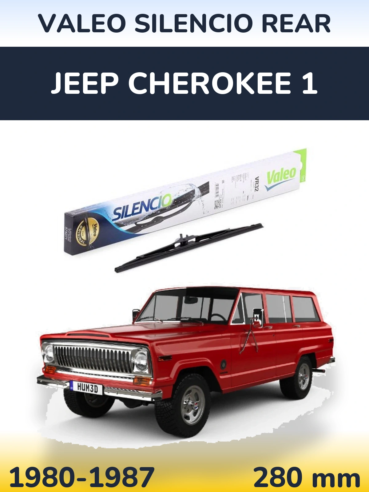 Задня щітка Valeo Silencio Rear 280 мм для Jeep Cherokee 1 1980-1987