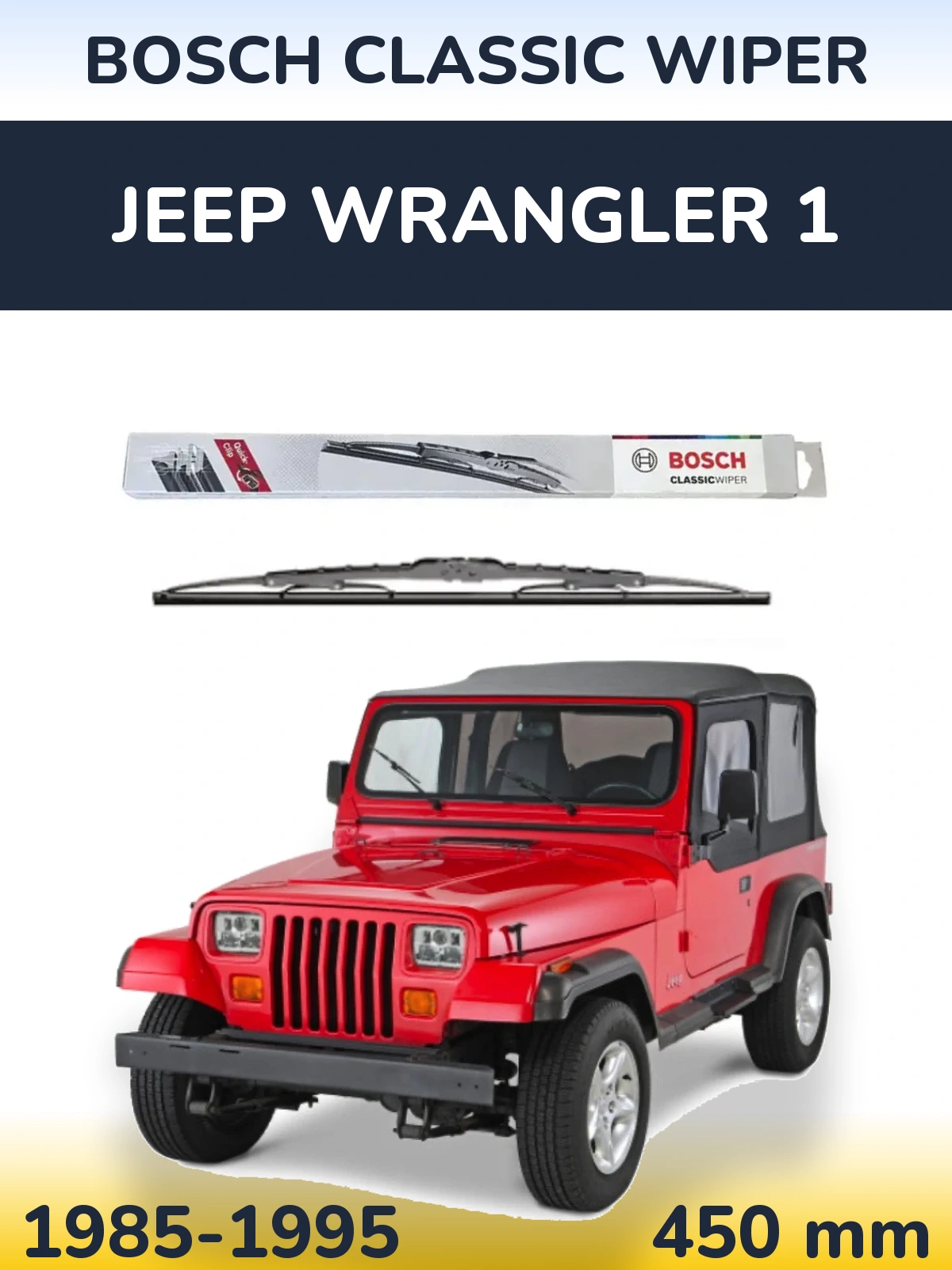Tylna wycieraczka BOSCH Classic Wiper 450 mm do Jeep Wrangler 1 1985-1995