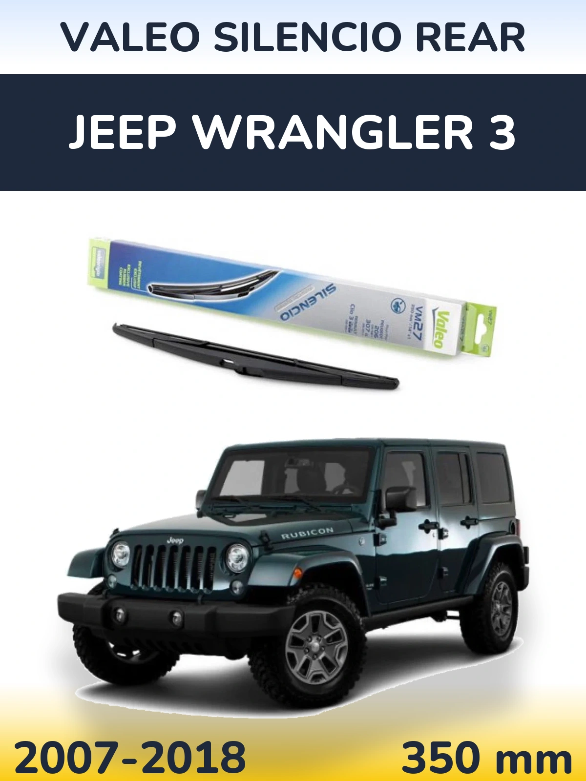 Rear wiper blade Valeo Silencio Rear 350 mm for Jeep Wrangler 3 2007-2018