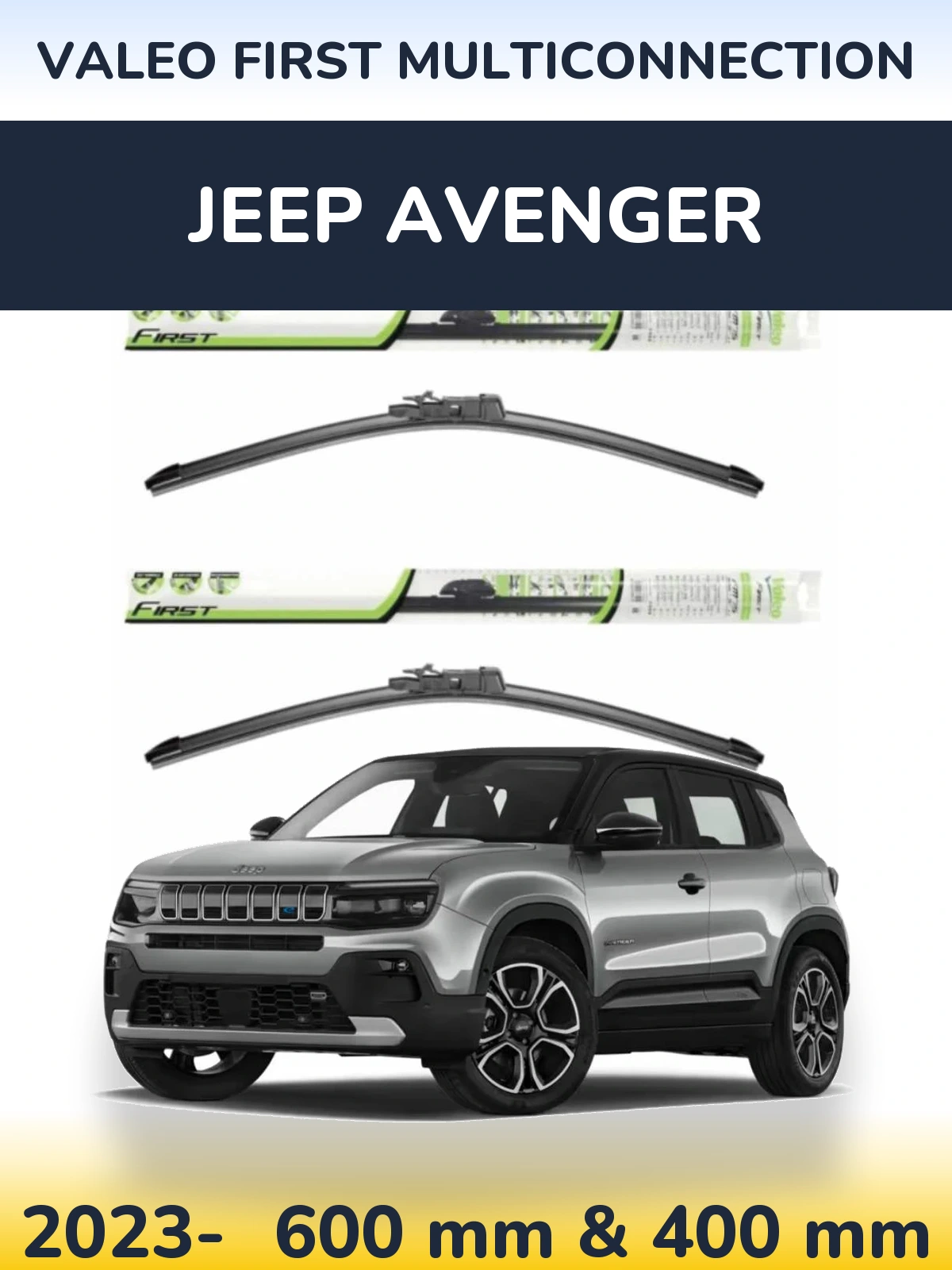 Комплект передних дворников Valeo First MultiConnection 600 & 400 мм для Jeep Avenger 2023-2026