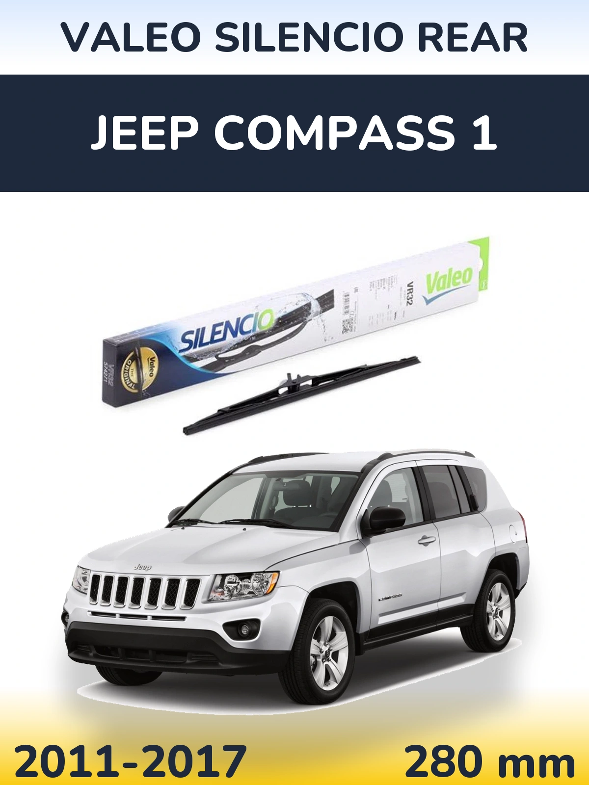 Задний дворник Valeo Silencio Rear 280 мм для Jeep Compass 1 2011-2017
