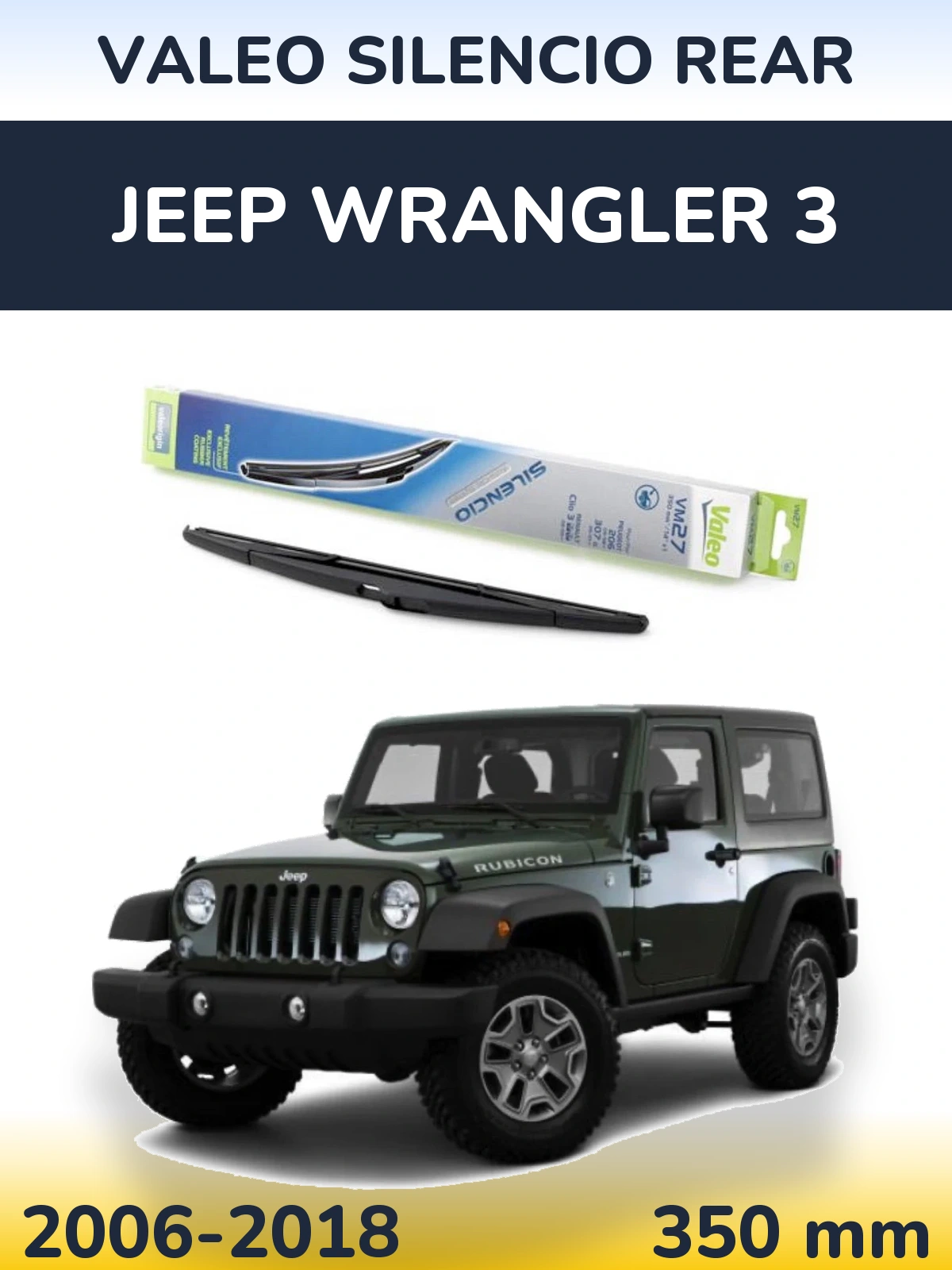 Rear wiper blade Valeo Silencio Rear 350 mm for Jeep Wrangler 3 2006-2018