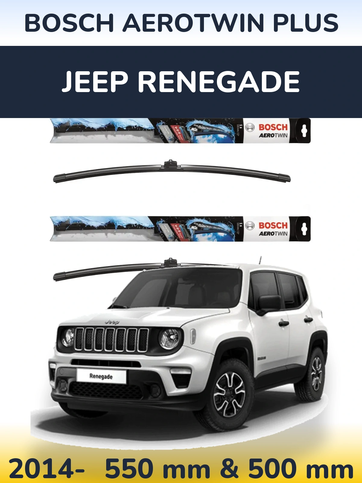 Komplet przednich wycieraczek BOSCH AeroTwin Plus 550 & 500 mm do Jeep Renegade 2014-2026