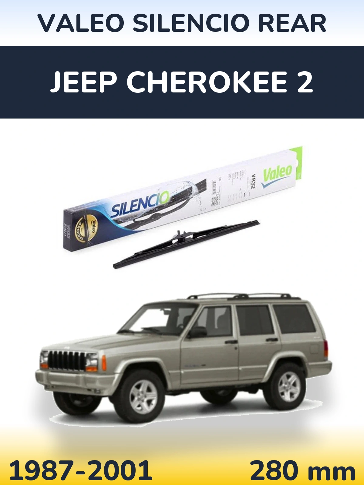 Tylna wycieraczka Valeo Silencio Rear 280 mm do Jeep Cherokee 2 1987-2001
