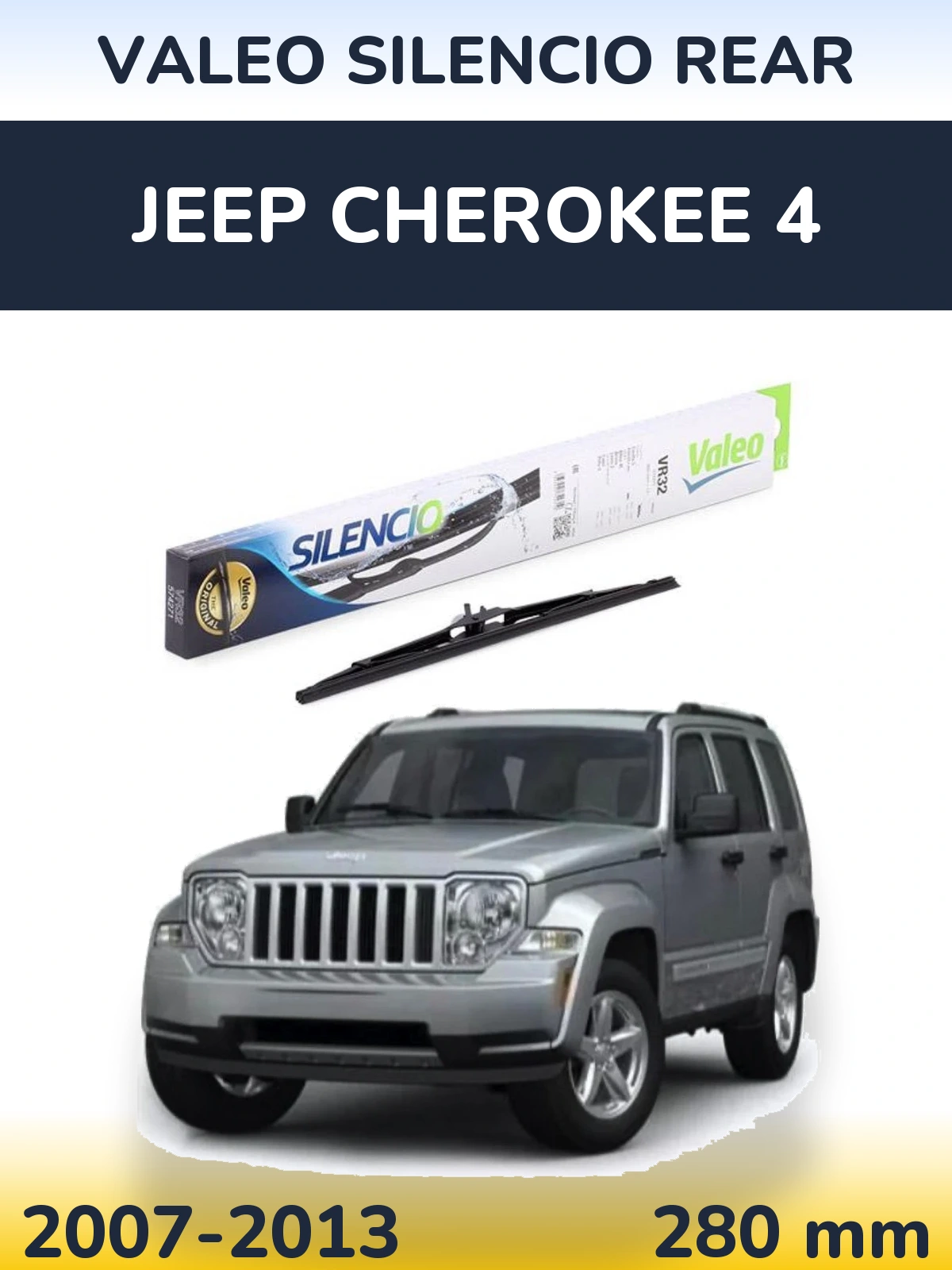 Rear wiper blade Valeo Silencio Rear 280 mm for Jeep Cherokee 4 2007-2013