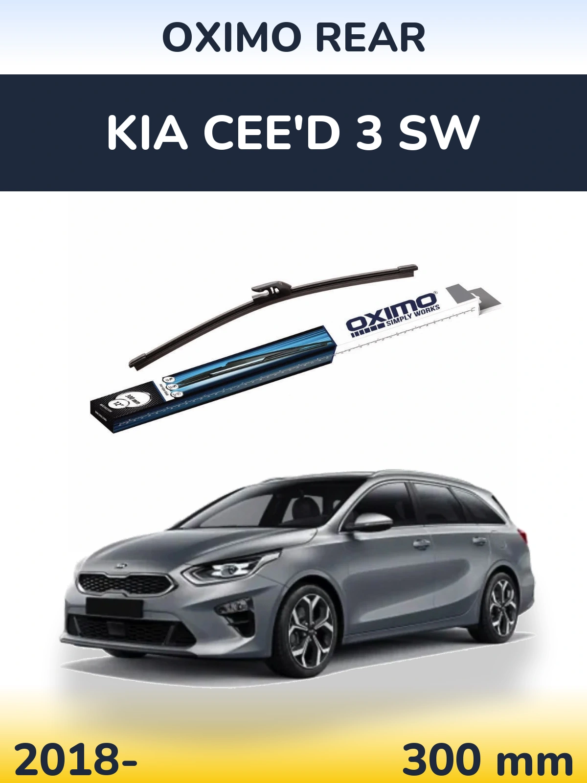 Rear wiper blade Oximo Rear 300 mm for KIA Cee'd 3 SW 2018-2026