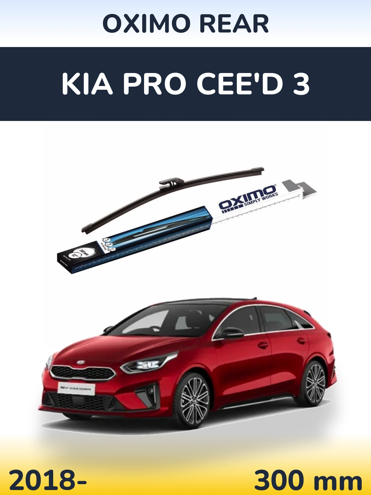 Rear wiper blade Oximo Rear 300 mm for KIA Pro Cee'd 3 2018-2026