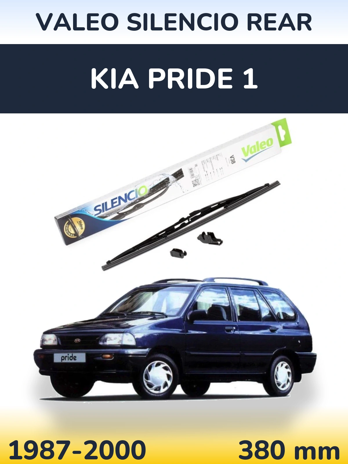 Задний дворник Valeo Silencio Rear 380 мм для KIA Pride 1 1987-2000