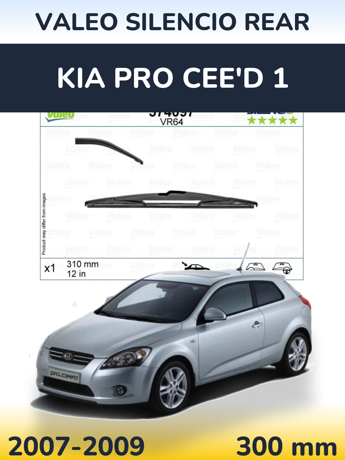 Rear wiper blade Valeo Silencio Rear 310 mm for KIA Pro Cee'd 1 2007-2009