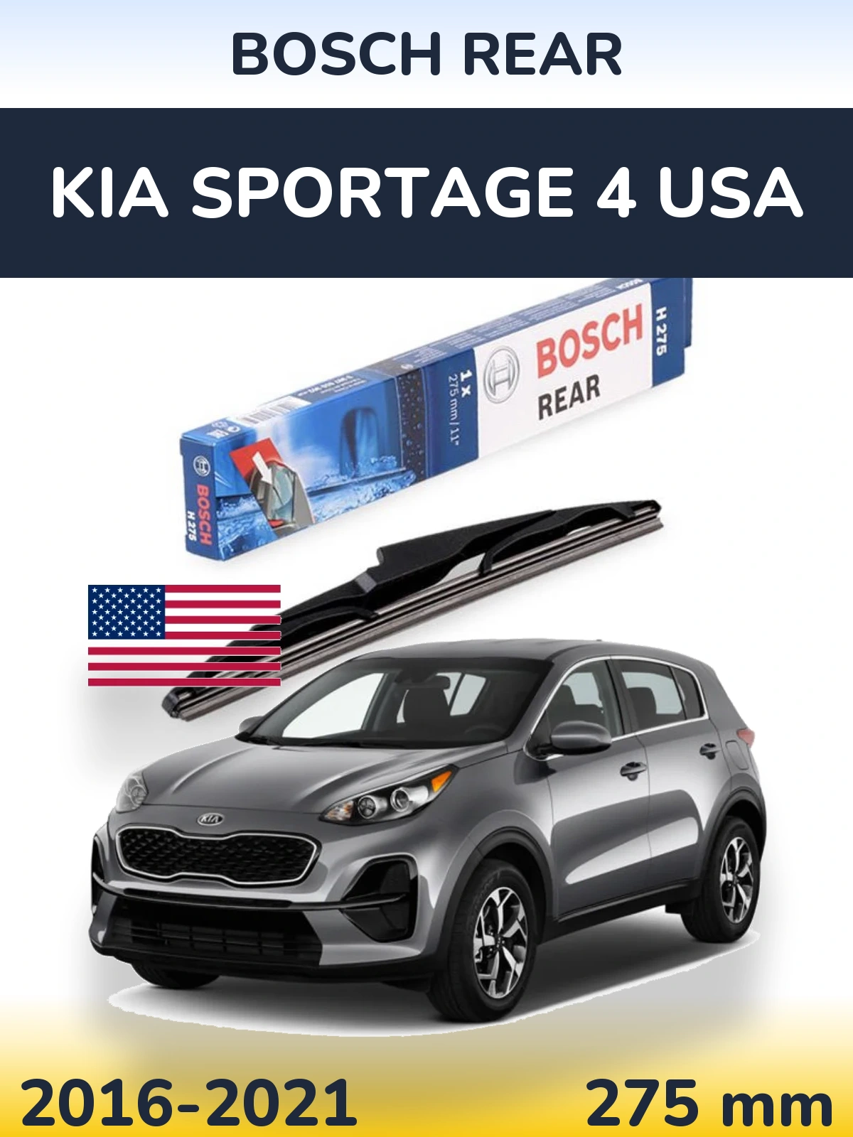 Задний дворник BOSCH Rear 275 мм для KIA Sportage 4 USA 2016-2021
