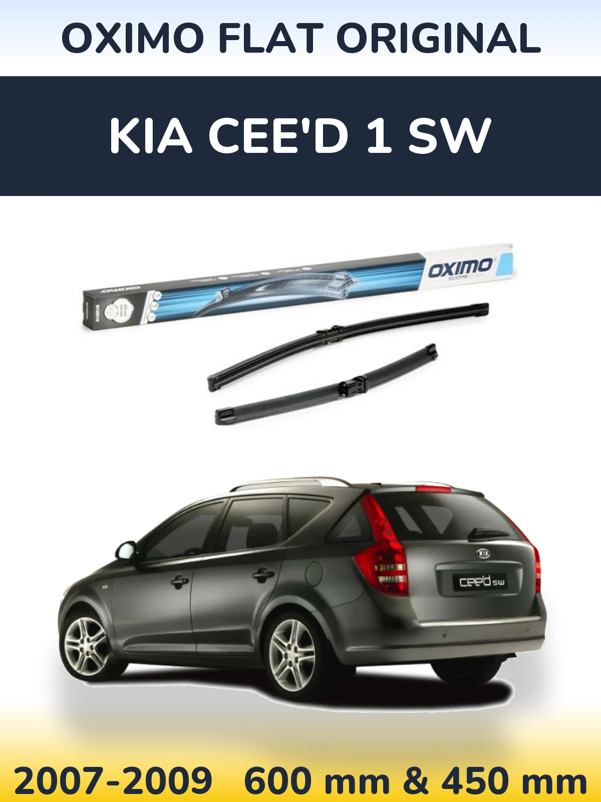Komplet przednich wycieraczek Oximo Flat Original 600 & 450 mm do KIA Cee'd 1 SW 2007-2009
