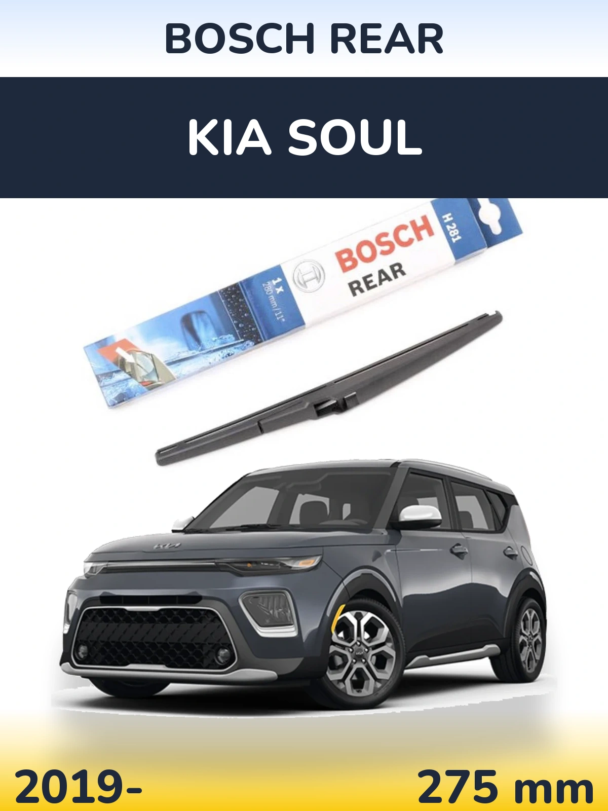 Задний дворник BOSCH Rear 280 мм для KIA Soul 2019-2026