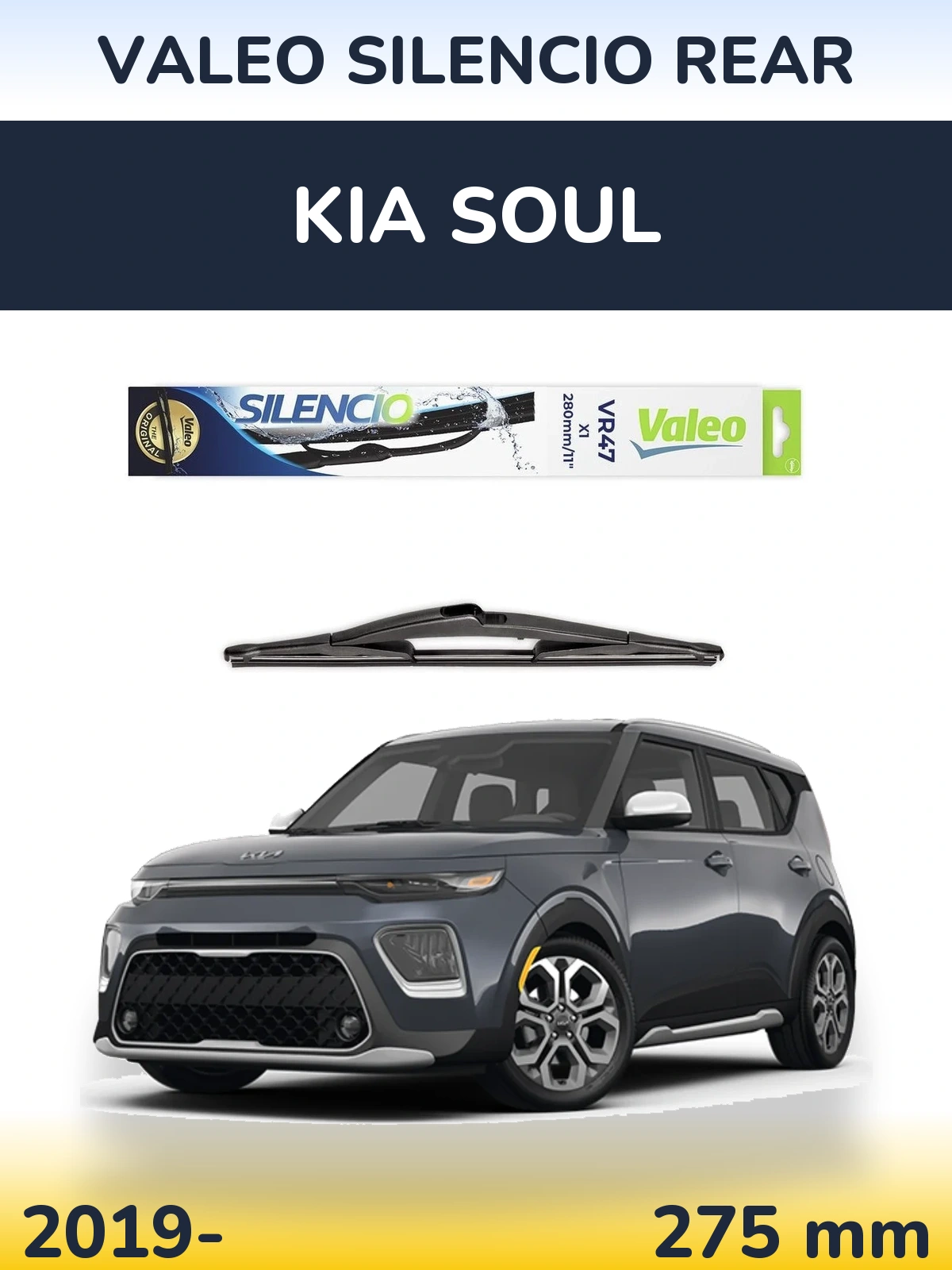 Задний дворник Valeo Silencio Rear 280 мм для KIA Soul 2019-2026