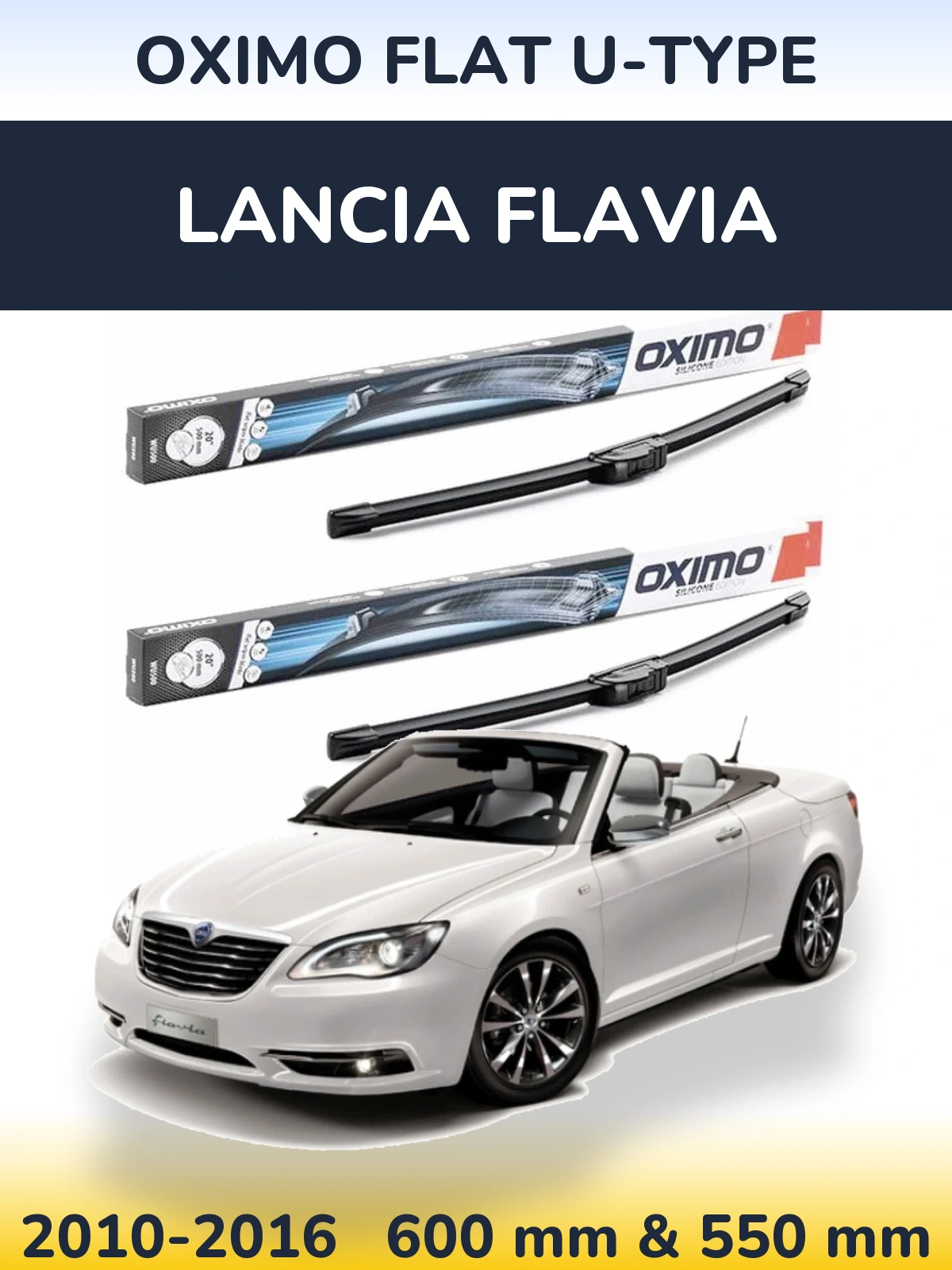Комплект передних дворников Oximo Flat U-type 600 & 550 мм для Lancia Flavia 2010-2016