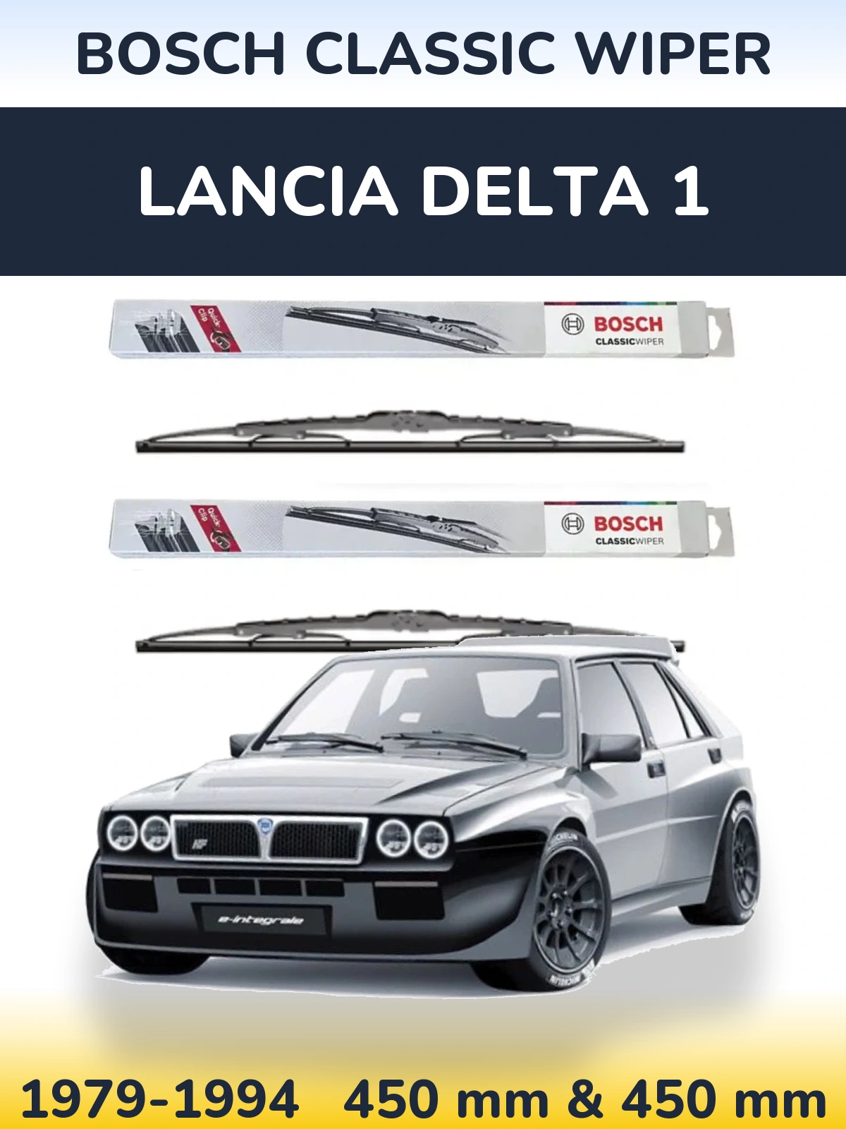 Комплект передних дворников BOSCH Classic Wiper 450 & 450 мм для Lancia Delta 1 1979-1994