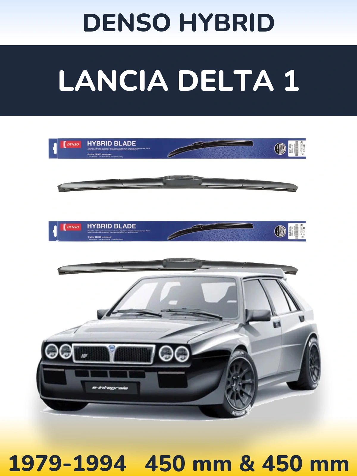 Комплект передних дворников Denso Hybrid 450 & 450 мм для Lancia Delta 1 1979-1994