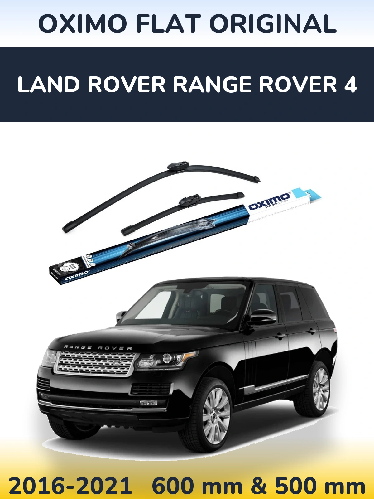 Front wiper blade set Oximo Flat Original 600 & 500 mm for Land Rover Range Rover 4 2016-2021