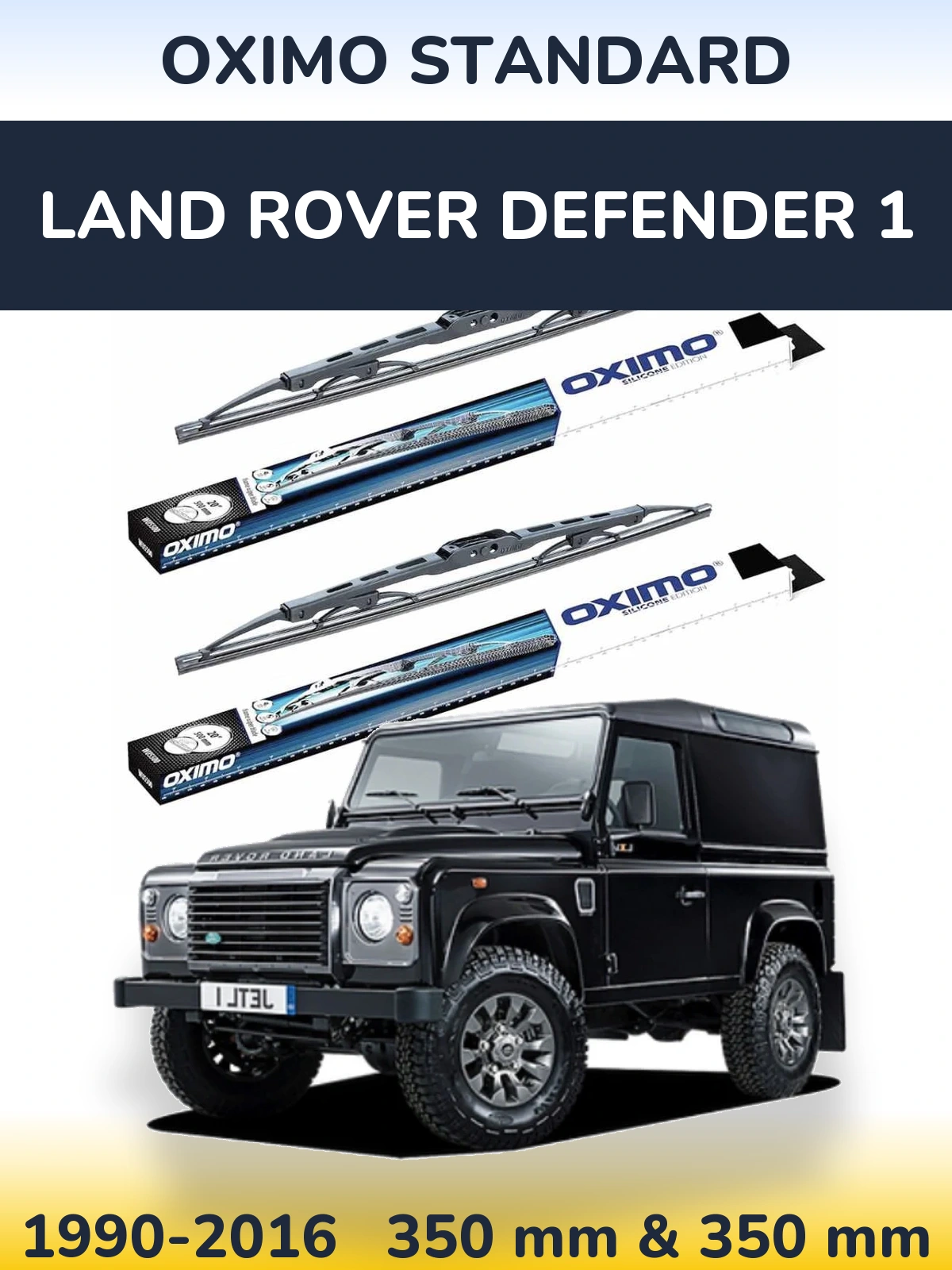 Front wiper blade set Oximo Standard 350 & 350 mm for Land Rover Defender 1 1990-2016