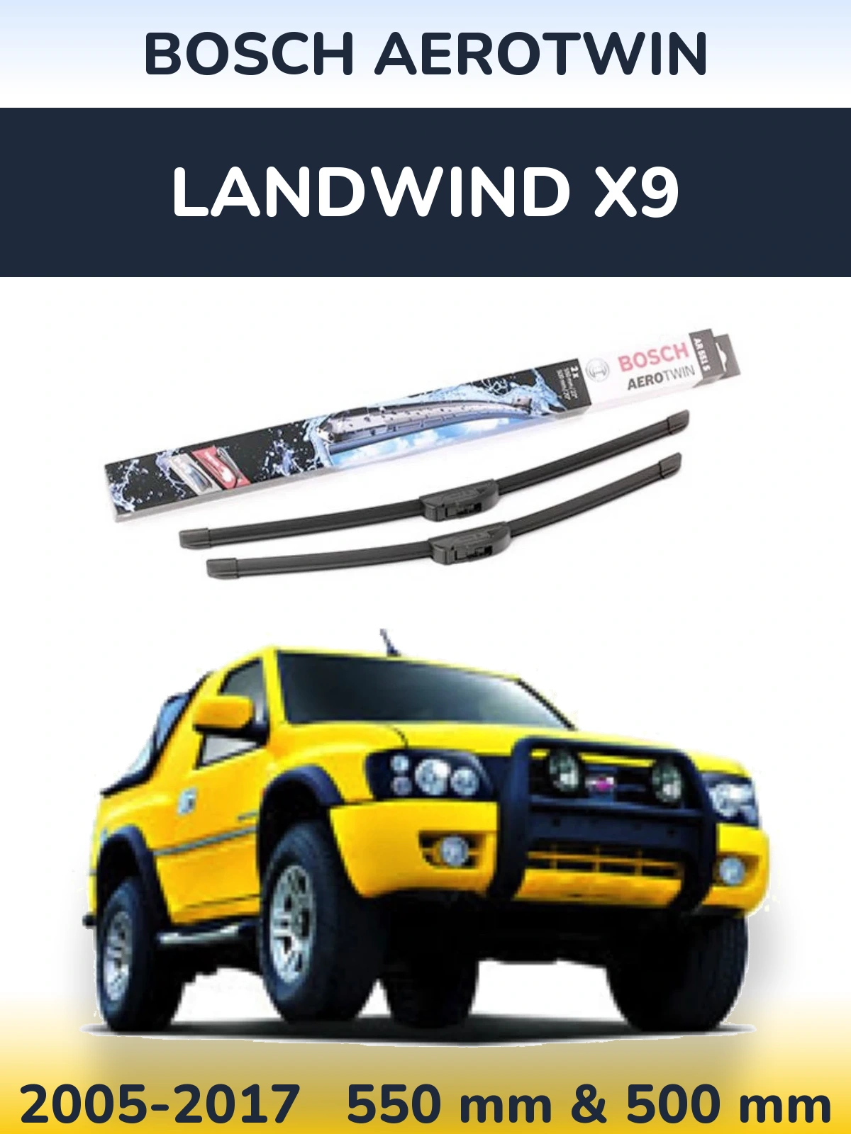 Komplet przednich wycieraczek BOSCH AeroTwin 550 & 500 mm do Landwind X9 2005-2017