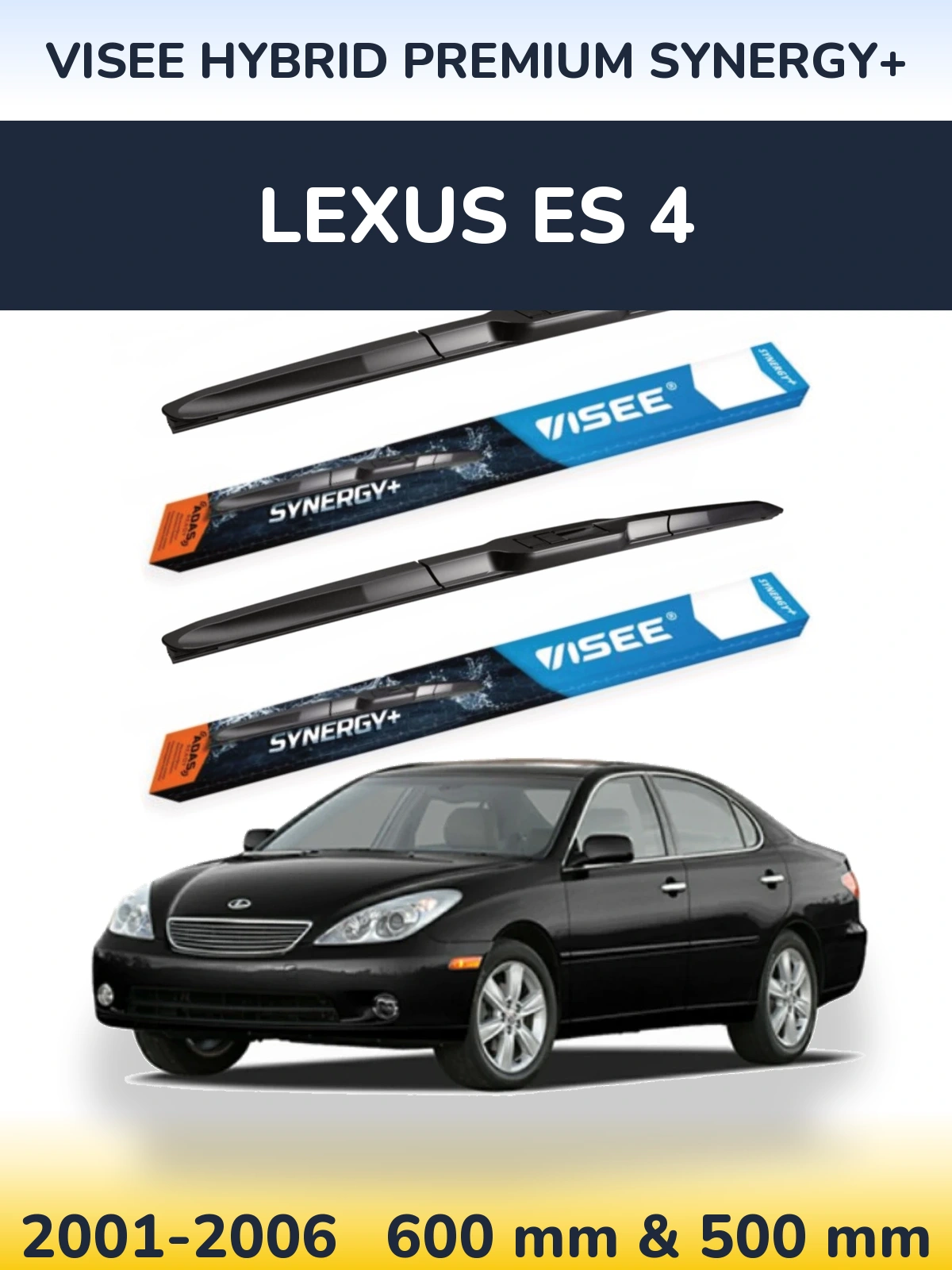 Комплект передніх щіток VISEE HYBRID PREMIUM SYNERGY+ 600 & 500 мм для Lexus ES 4 2001-2006