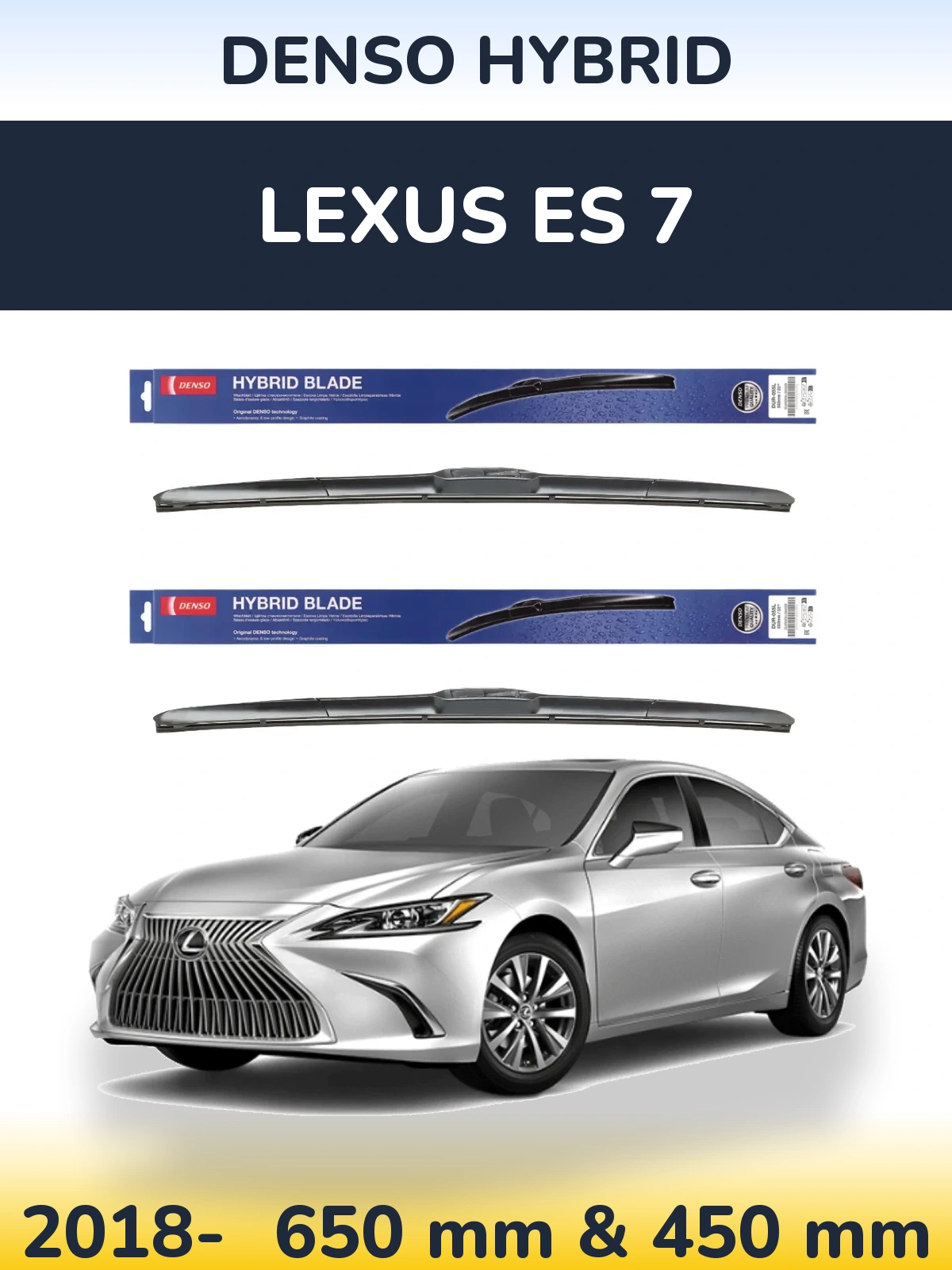 Komplet przednich wycieraczek Denso Hybrid 650 & 450 mm do Lexus ES 7 2018-2026