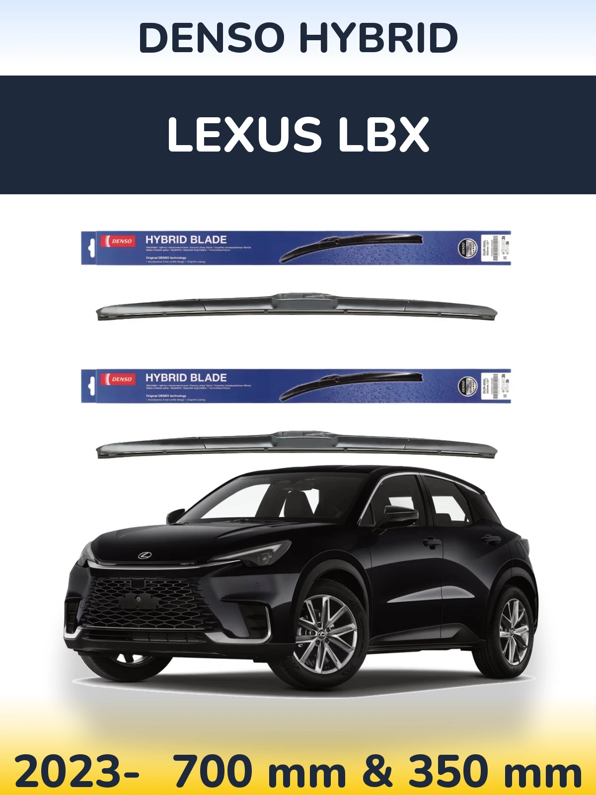 Комплект передних дворников Denso Hybrid 700 & 350 мм для Lexus LBX 2023-2026