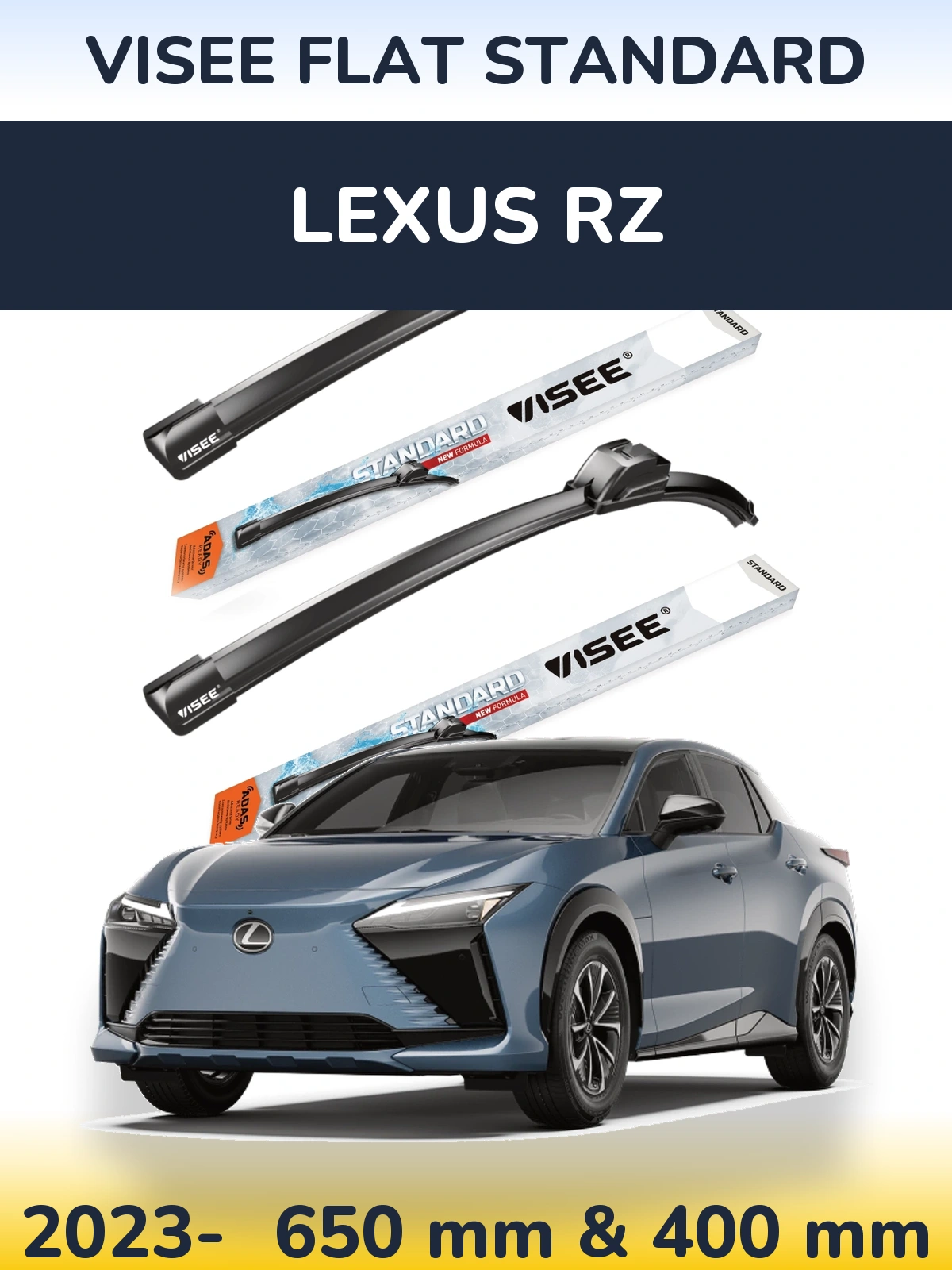 Комплект передніх щіток VISEE FLAT STANDARD 650 & 400 мм для Lexus RZ 2023-2026