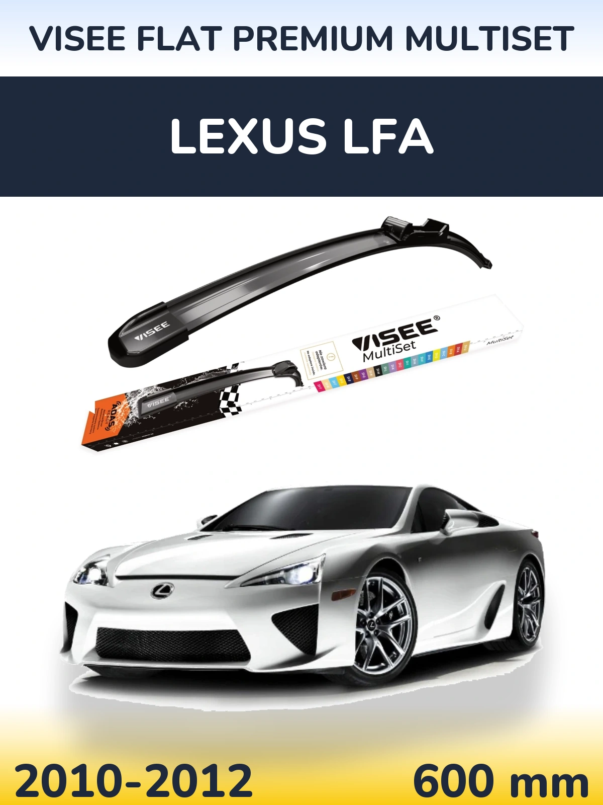 Передний дворник VISEE FLAT PREMIUM MultiSet 600 мм для Lexus LFA 2010-2012
