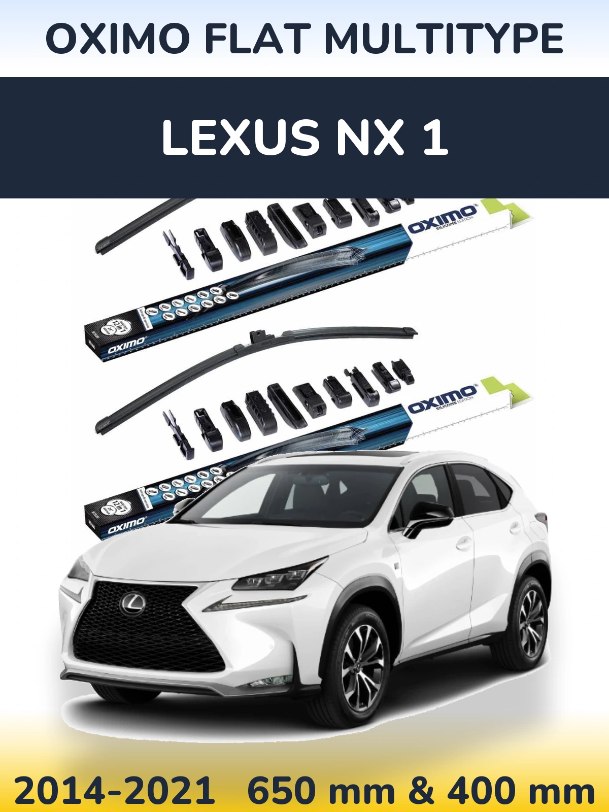 Комплект передних дворников Oximo Flat MultiТипe 650 & 400 мм для Lexus NX 1 2014-2021